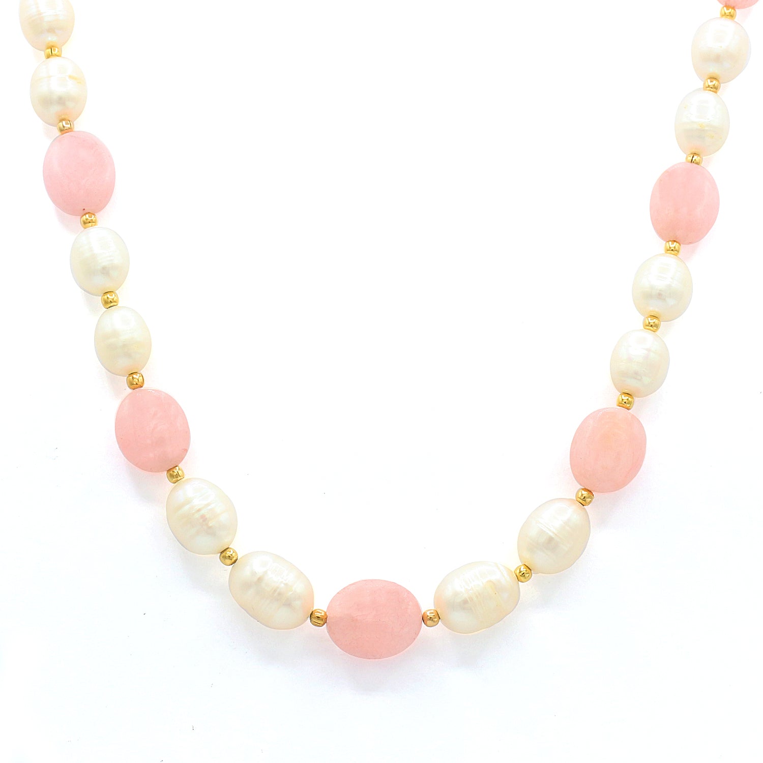 Gems en Vogue Morganite & Pearl Bead Necklace