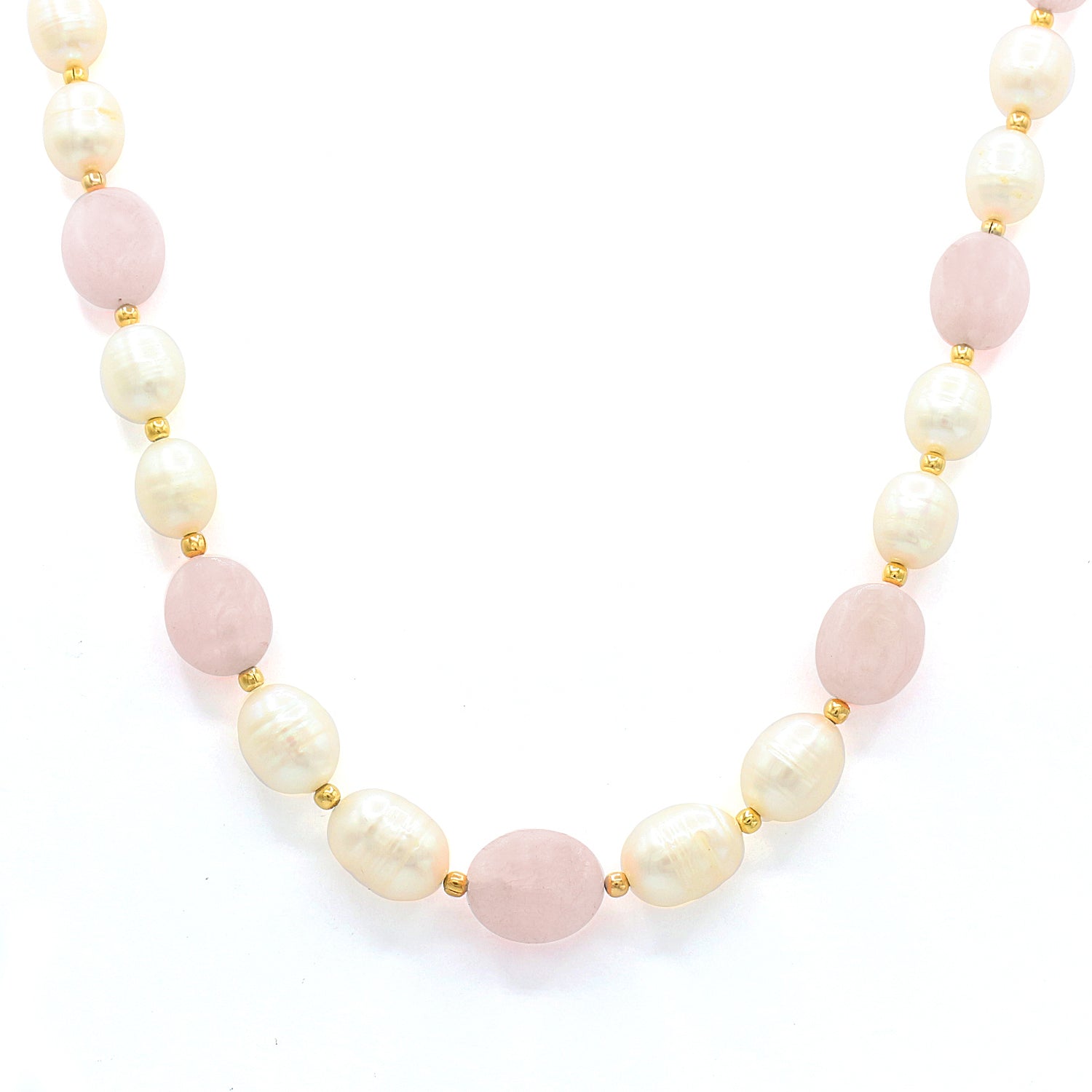 Gems en Vogue Morganite & Pearl Bead Necklace