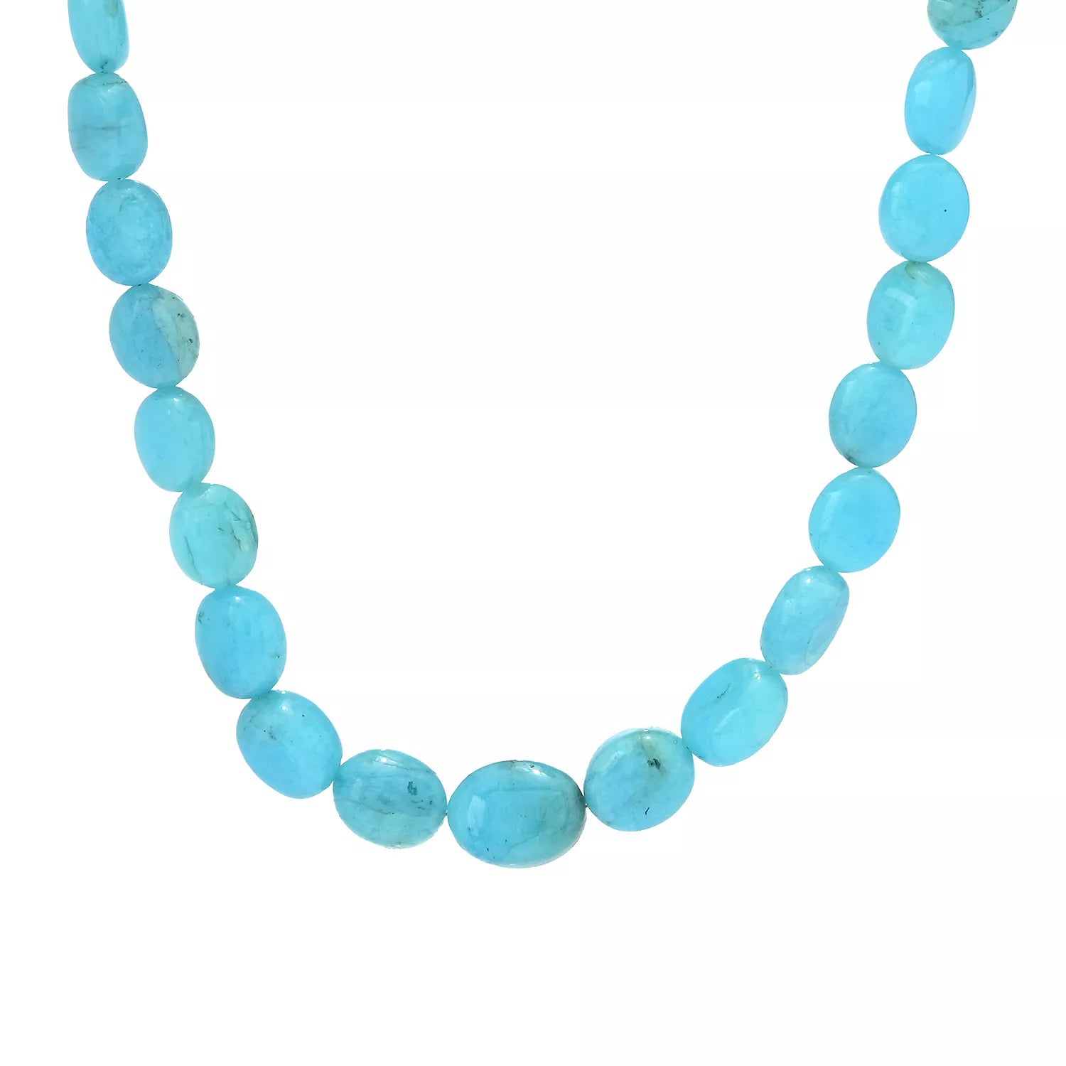 Gems en Vogue Tumbled Bead Aquamarine Necklace