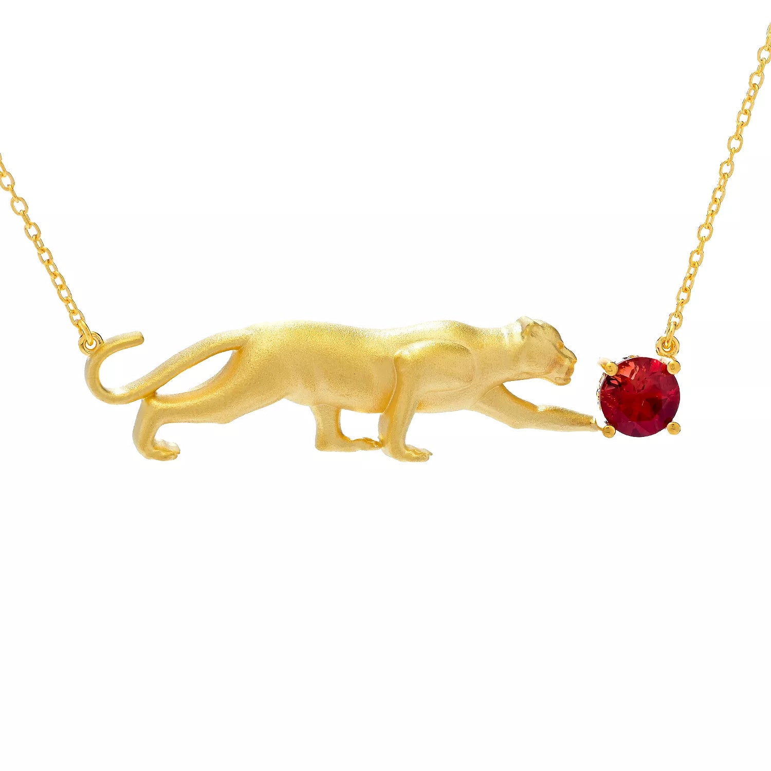 Gems en Vogue 1.40ctw Andesine Panther Necklace