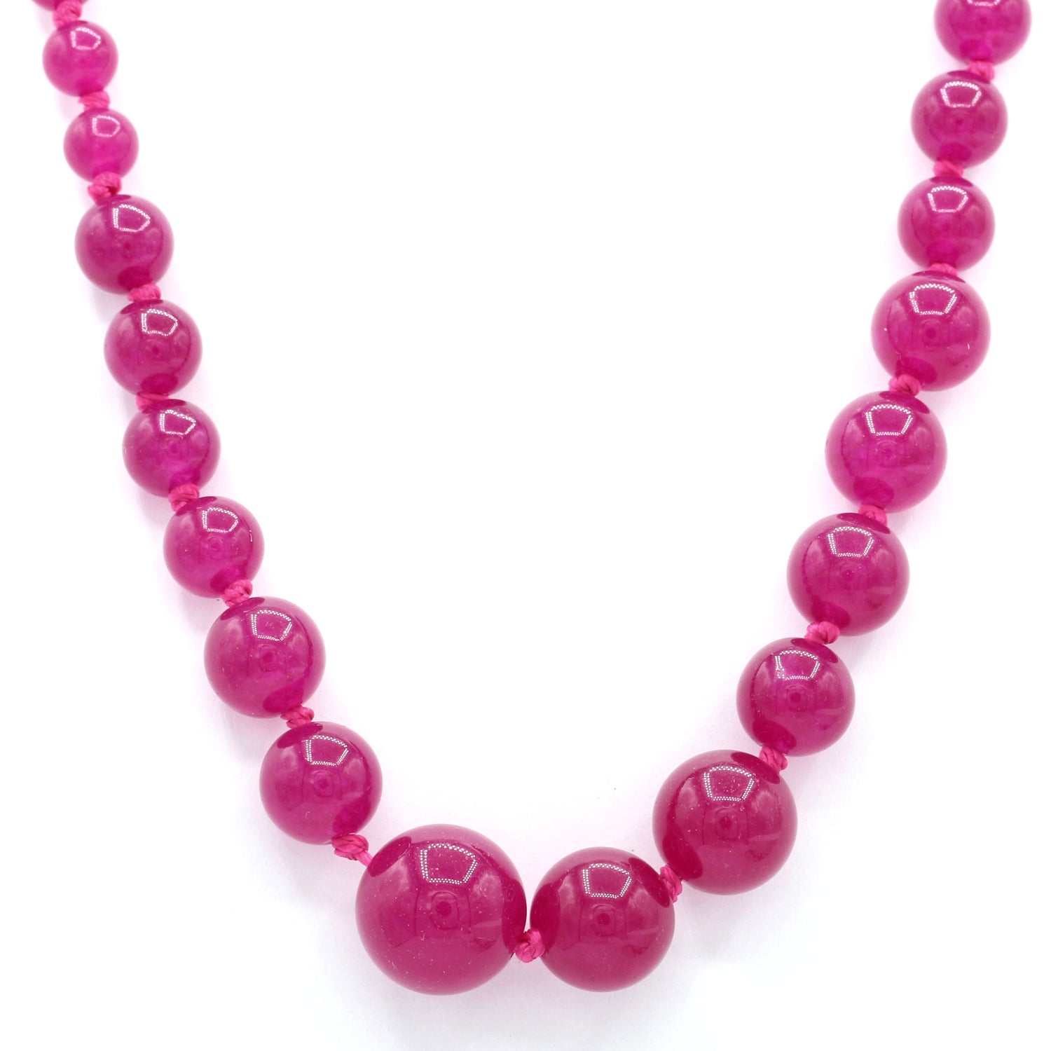 Gems en Vogue Purple Chalcedony Graduating Bead Necklace