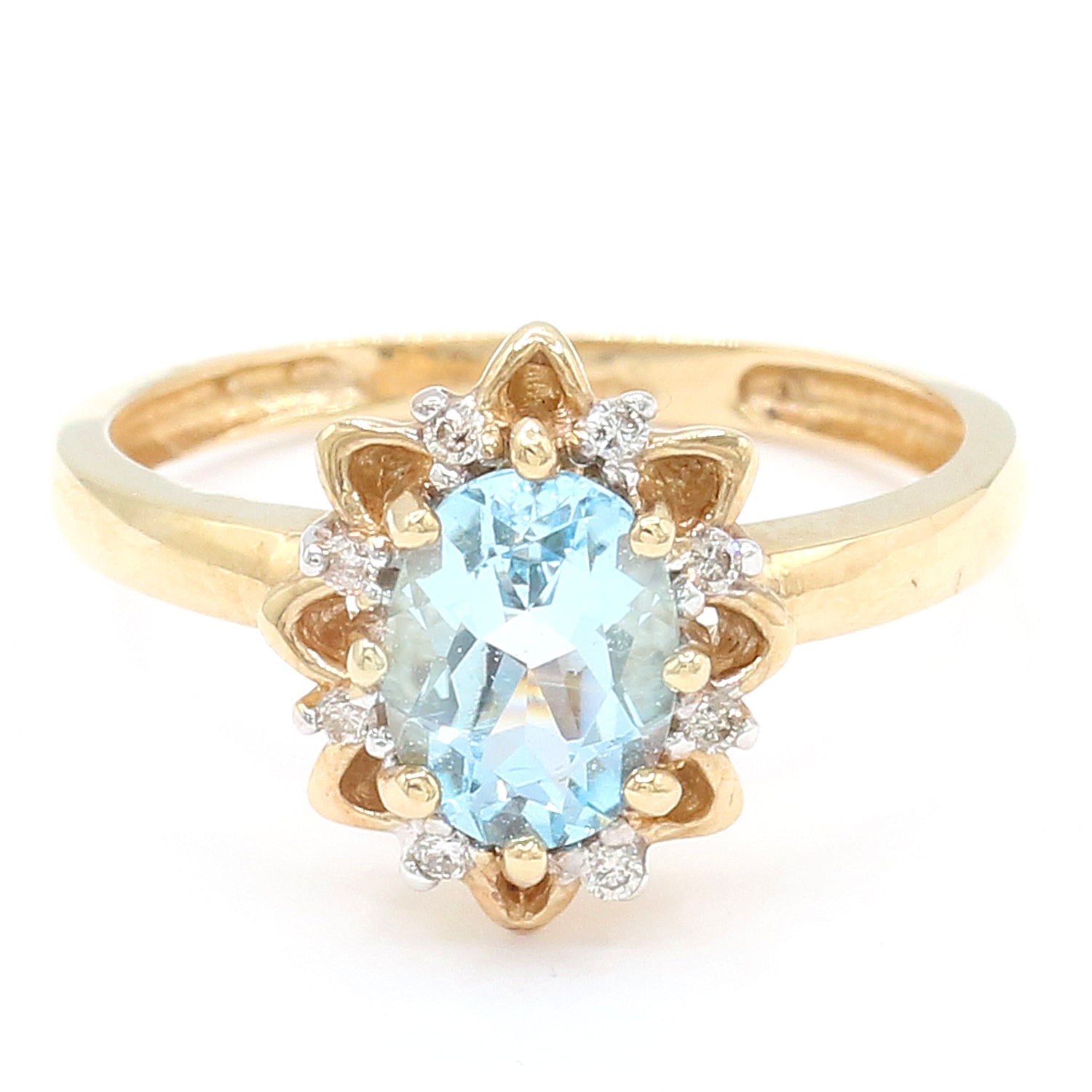 Golden Jewel Choice of 14K or 10K Gold Gemstone & Diamond Ring