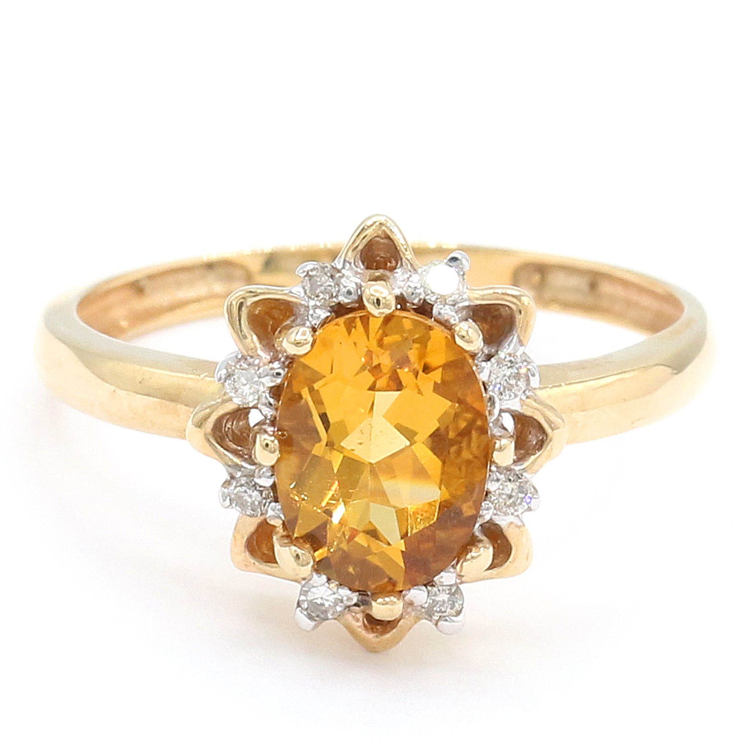 Golden Jewel Choice of 14K or 10K Gold Gemstone & Diamond Ring