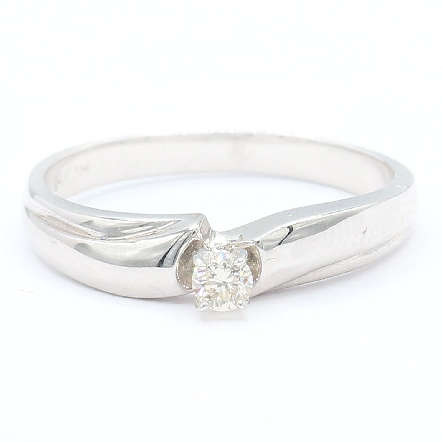 Golden Jewel 14K White Gold 0.15ctw Diamond Solitaire Ring