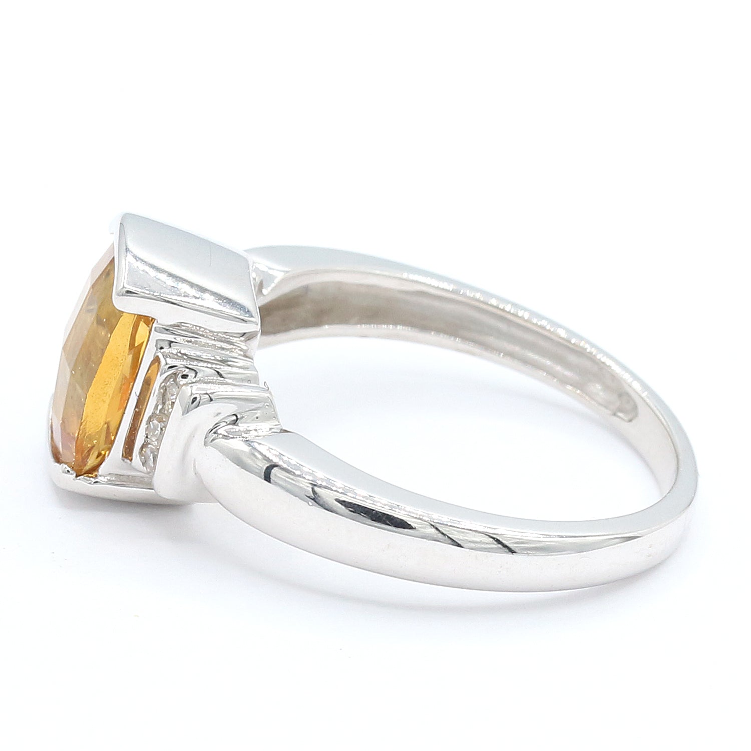 Golden Jewel 14K White Gold 2.43ctw Citrine & Diamond Ring