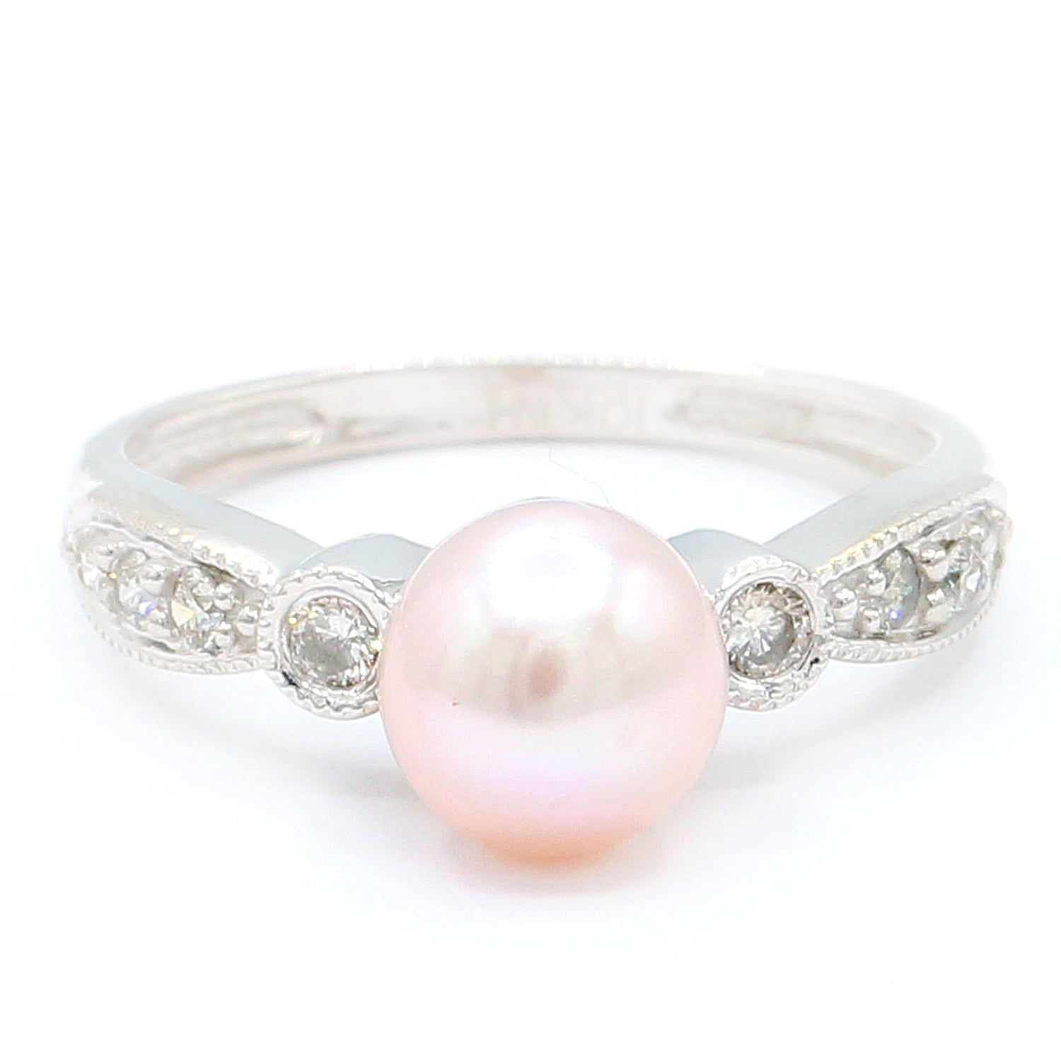 Golden Jewel 10K White Gold Choice of Pearl & Diamond Ring