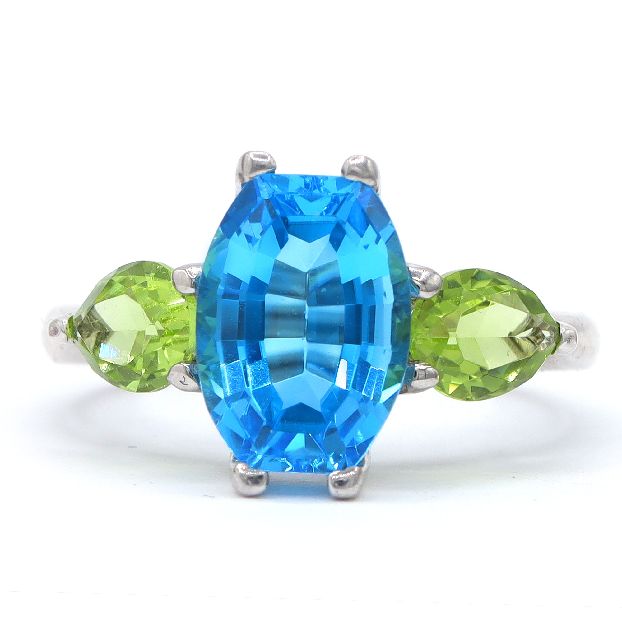 Michael's Classics Blue Topaz & Peridot Ring