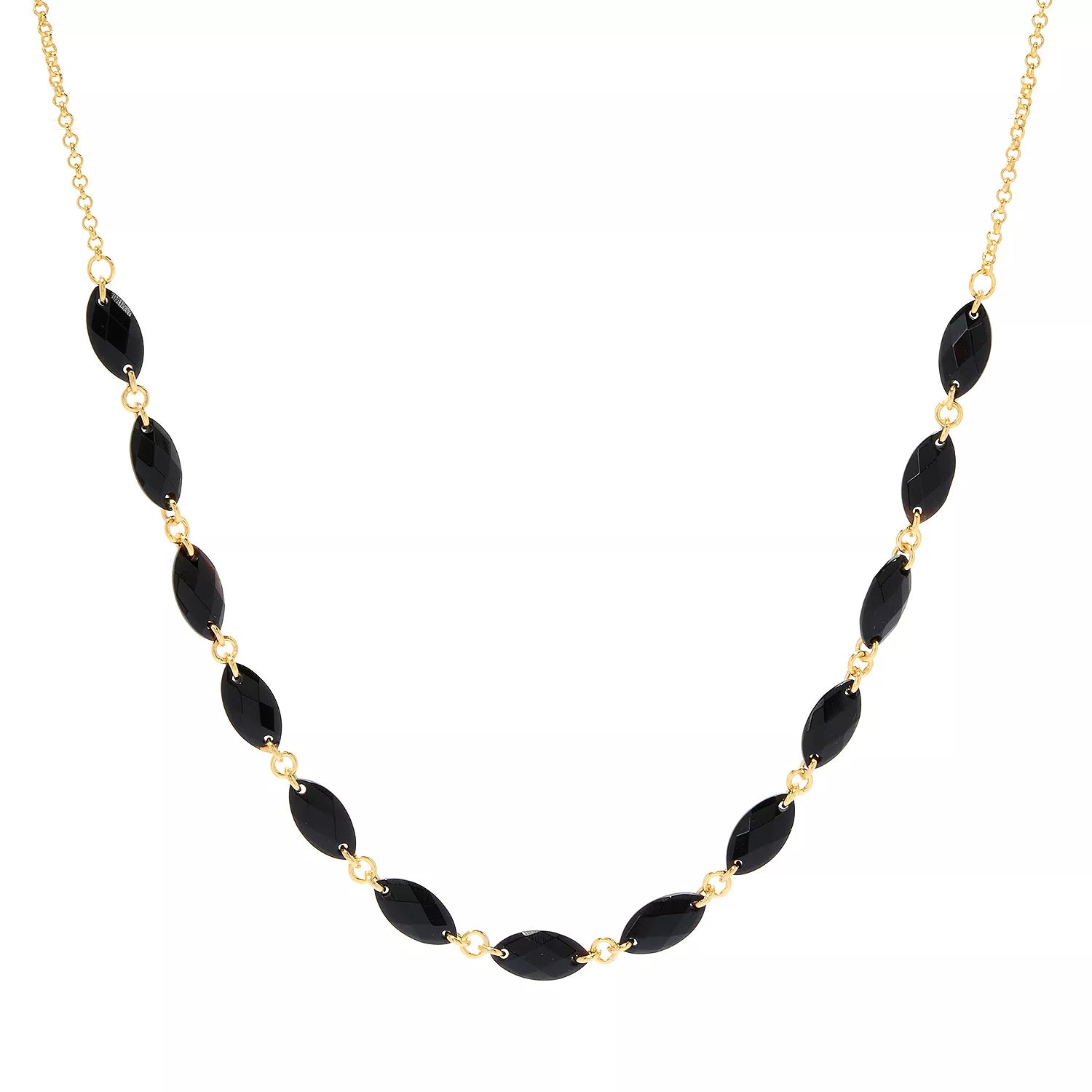 Hall of Jewels 19.00ctw Black Onyx Bead Necklace