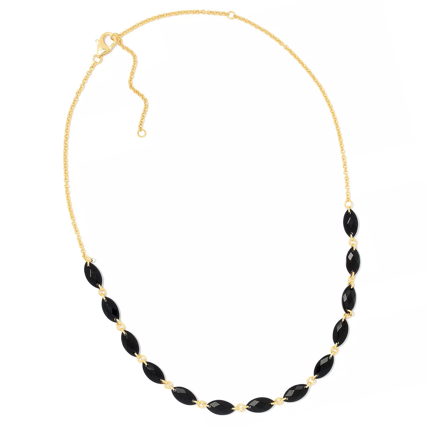 Hall of Jewels 19.00ctw Black Onyx Bead Necklace