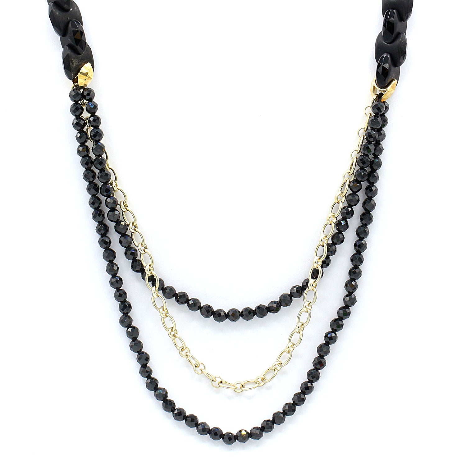 Hall of Jewels Black Agate & Spinel Necklace