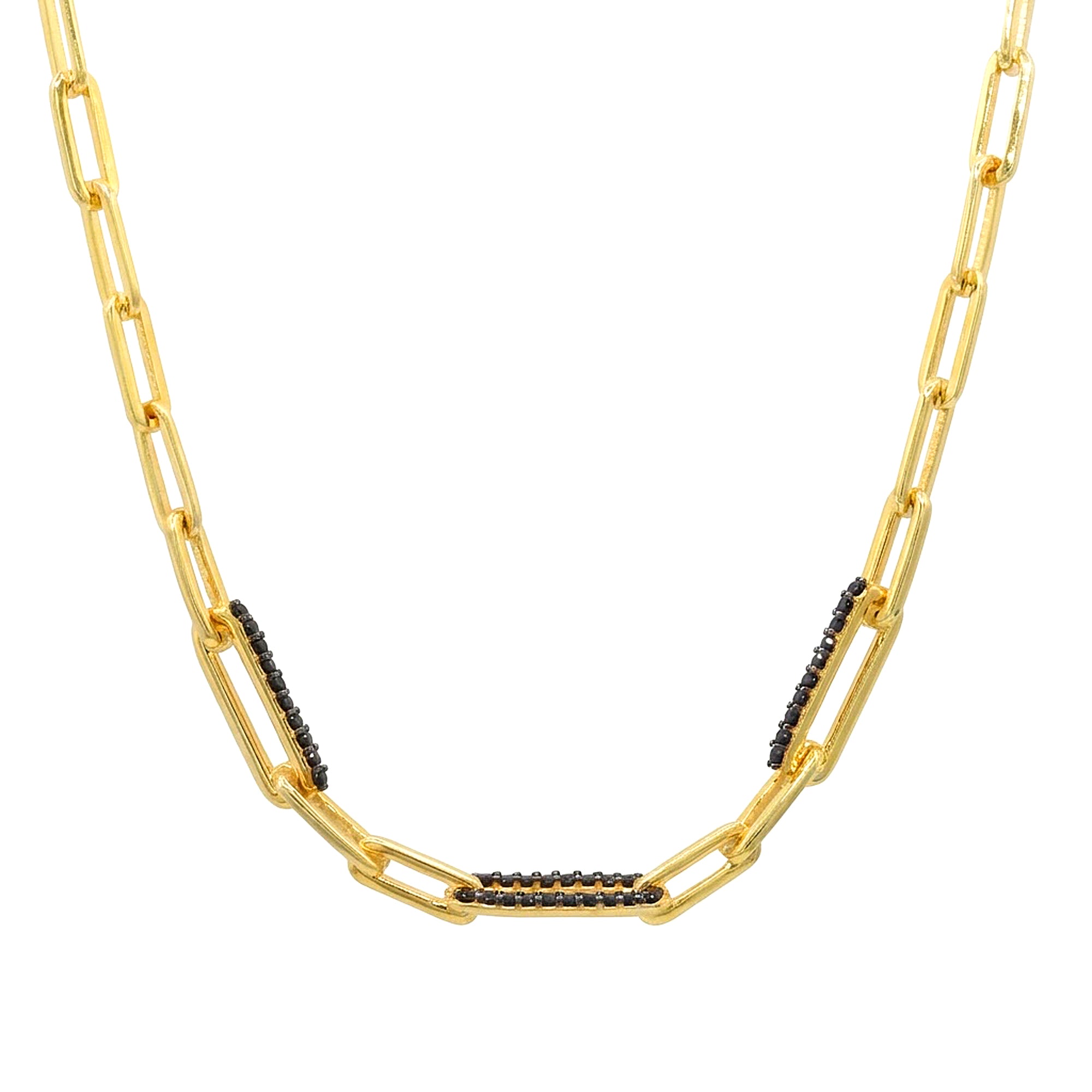 Hall of Jewels 0.72ctw Black Spinel Link Chain Necklace