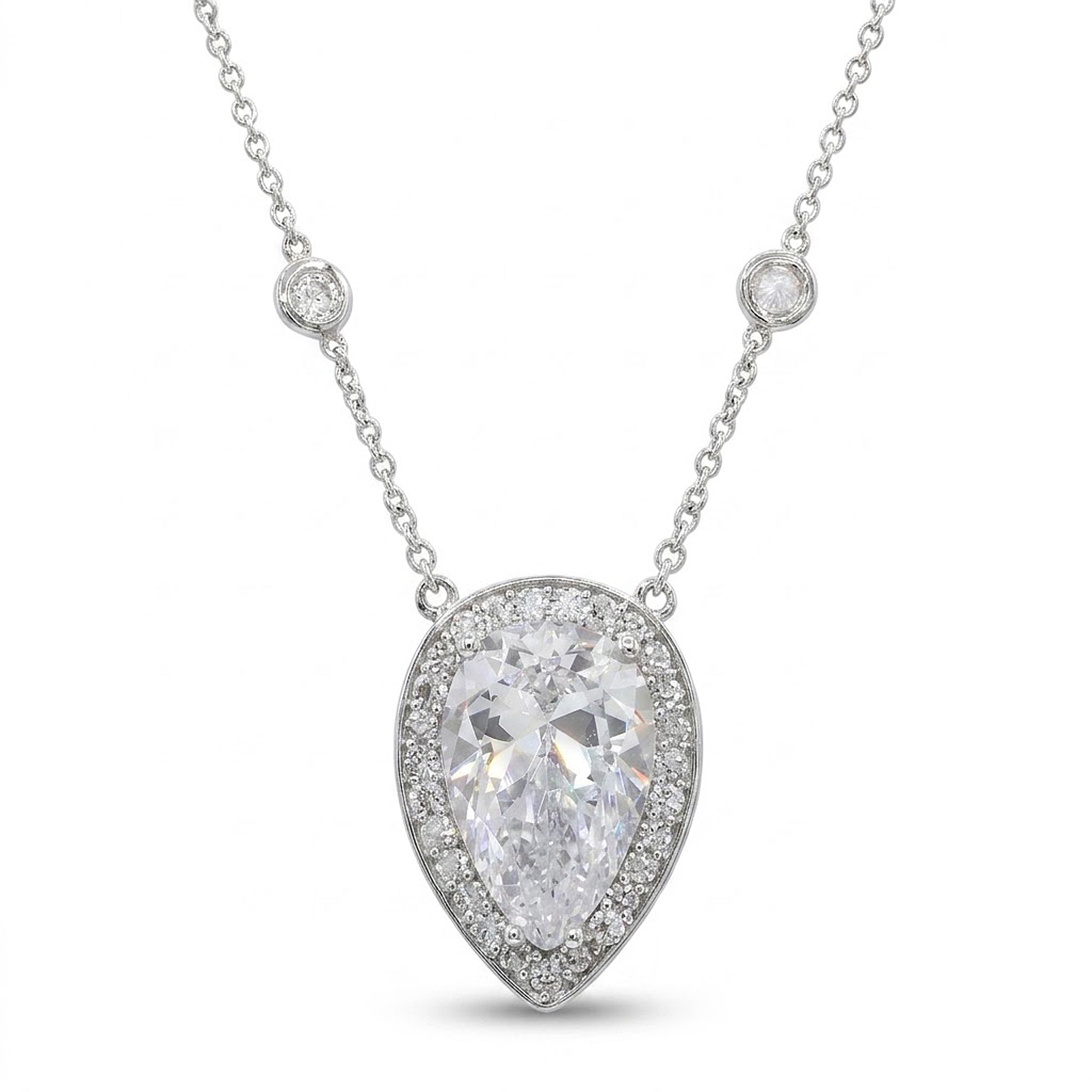 Pendentif interchangeable en argent sterling et oxydes de zirconium, double porté, par Signity