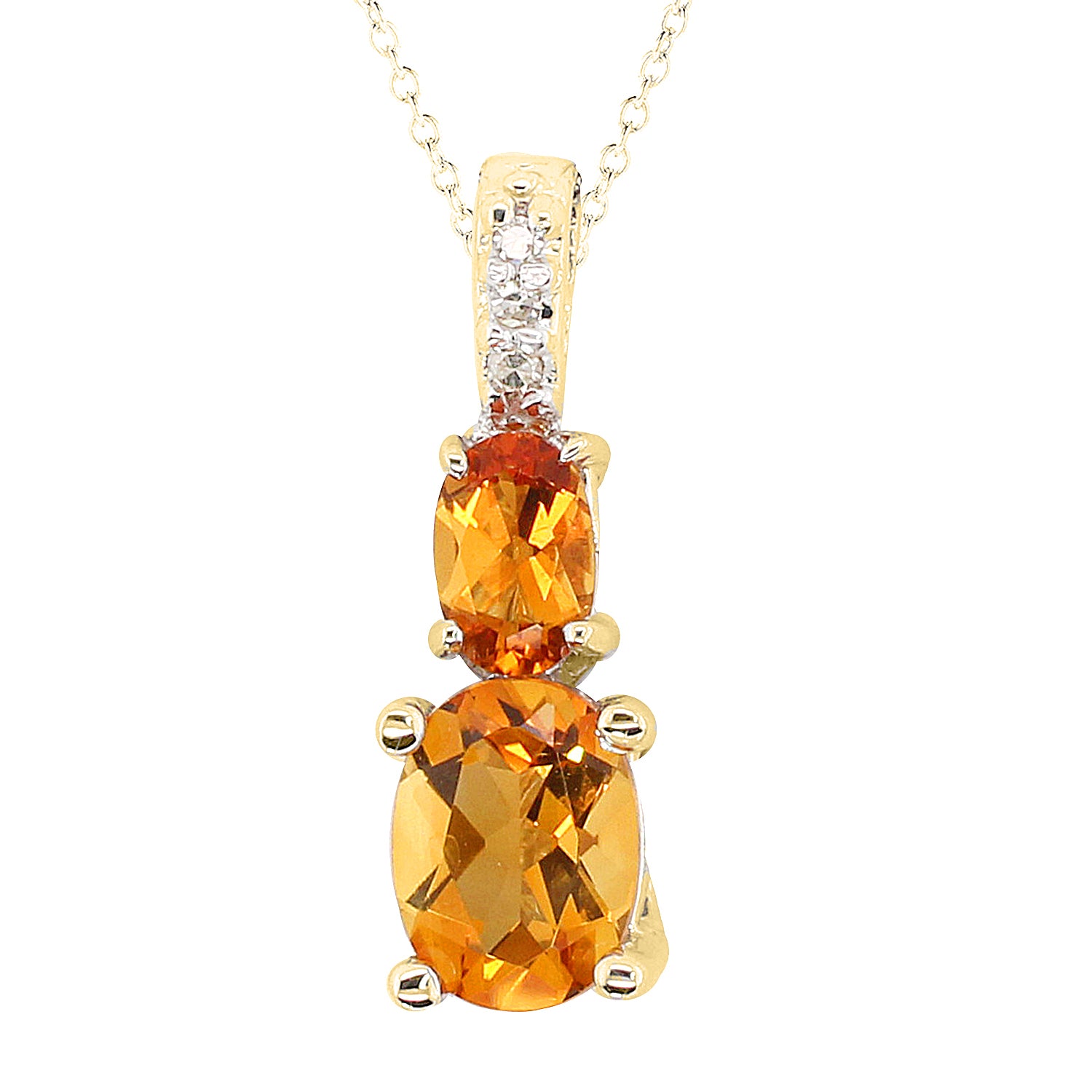 Golden Jewel 10K Gold Choice of Gemstone & Diamond Pendant