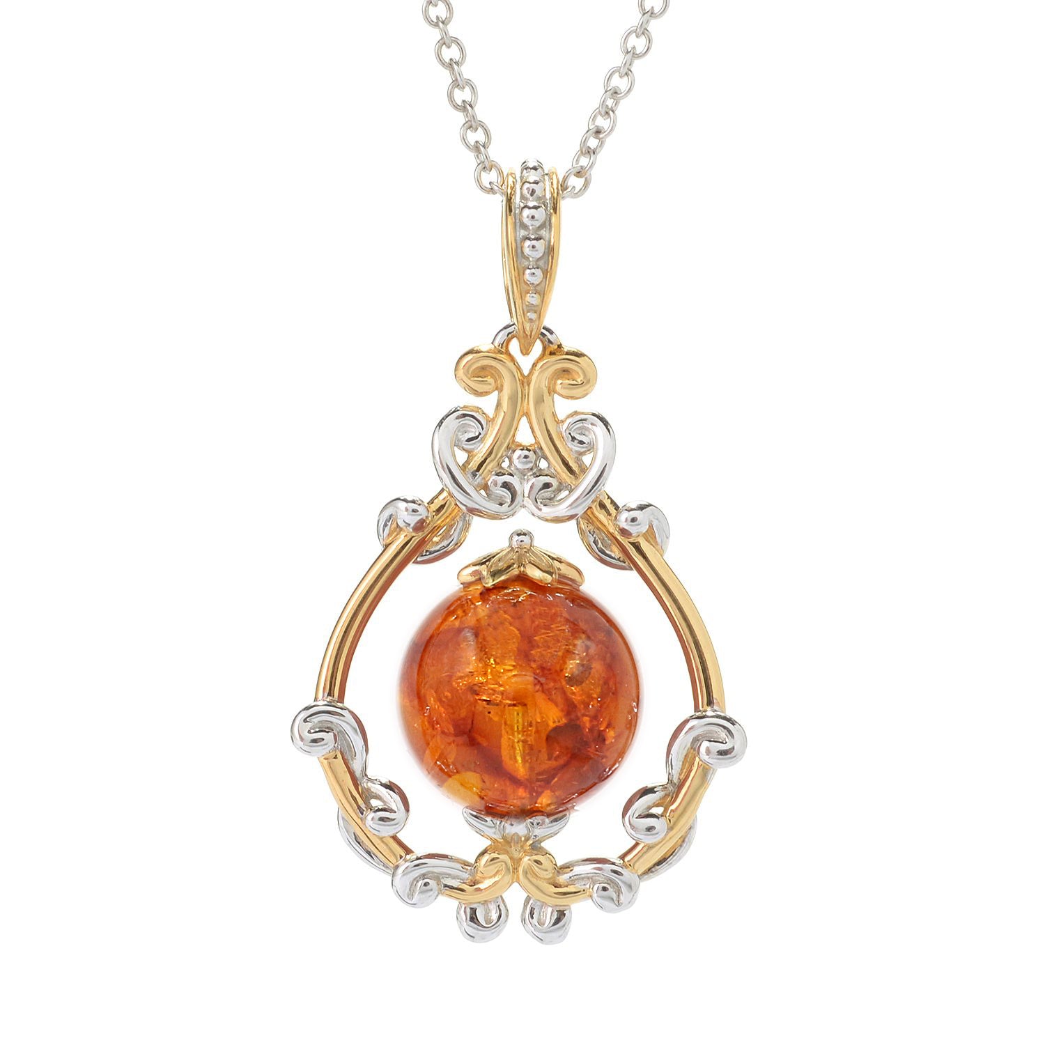 Gems en Vogue Amber Bead Pendant