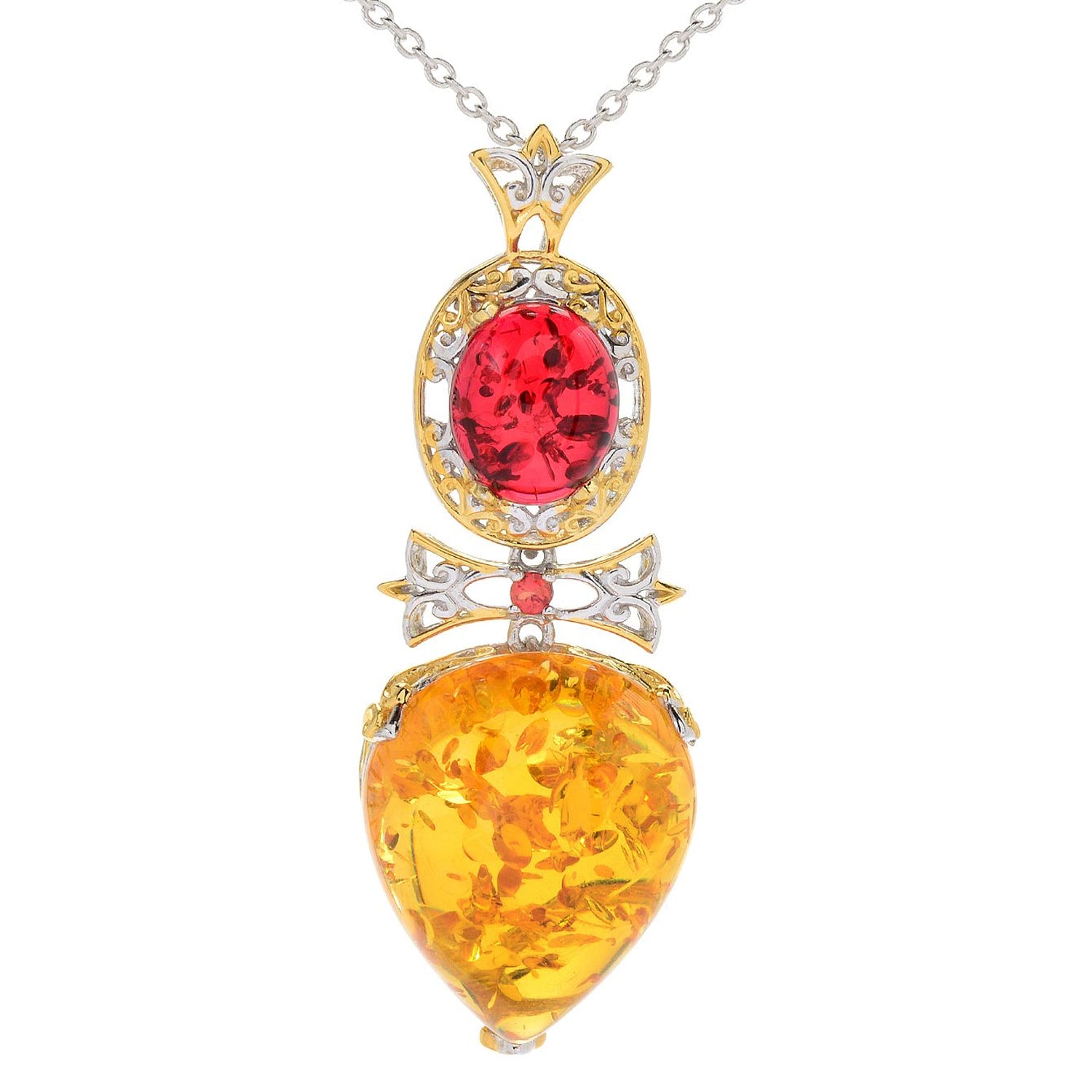 Gems en Vogue Amber & Orange Sapphire Pendant