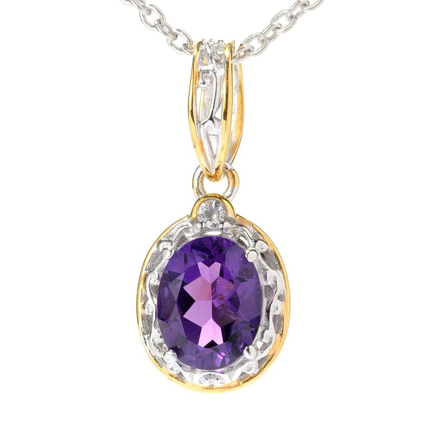 Gems en Vogue Choice of Birthstone & White Topaz Pendant