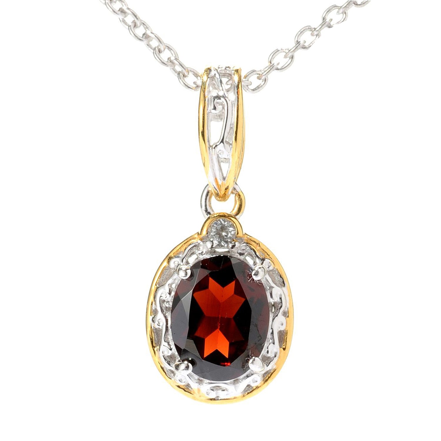 Gems en Vogue Choice of Birthstone & White Topaz Pendant