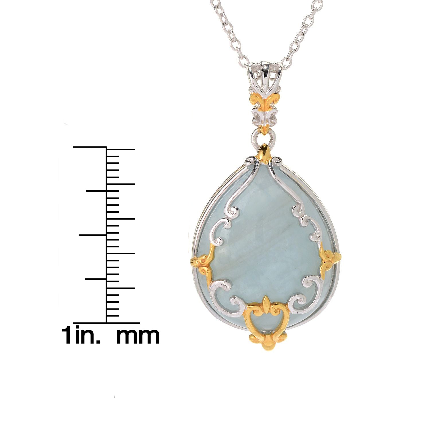 Gems en Vogue Pear Aquamarine Drop Pendant