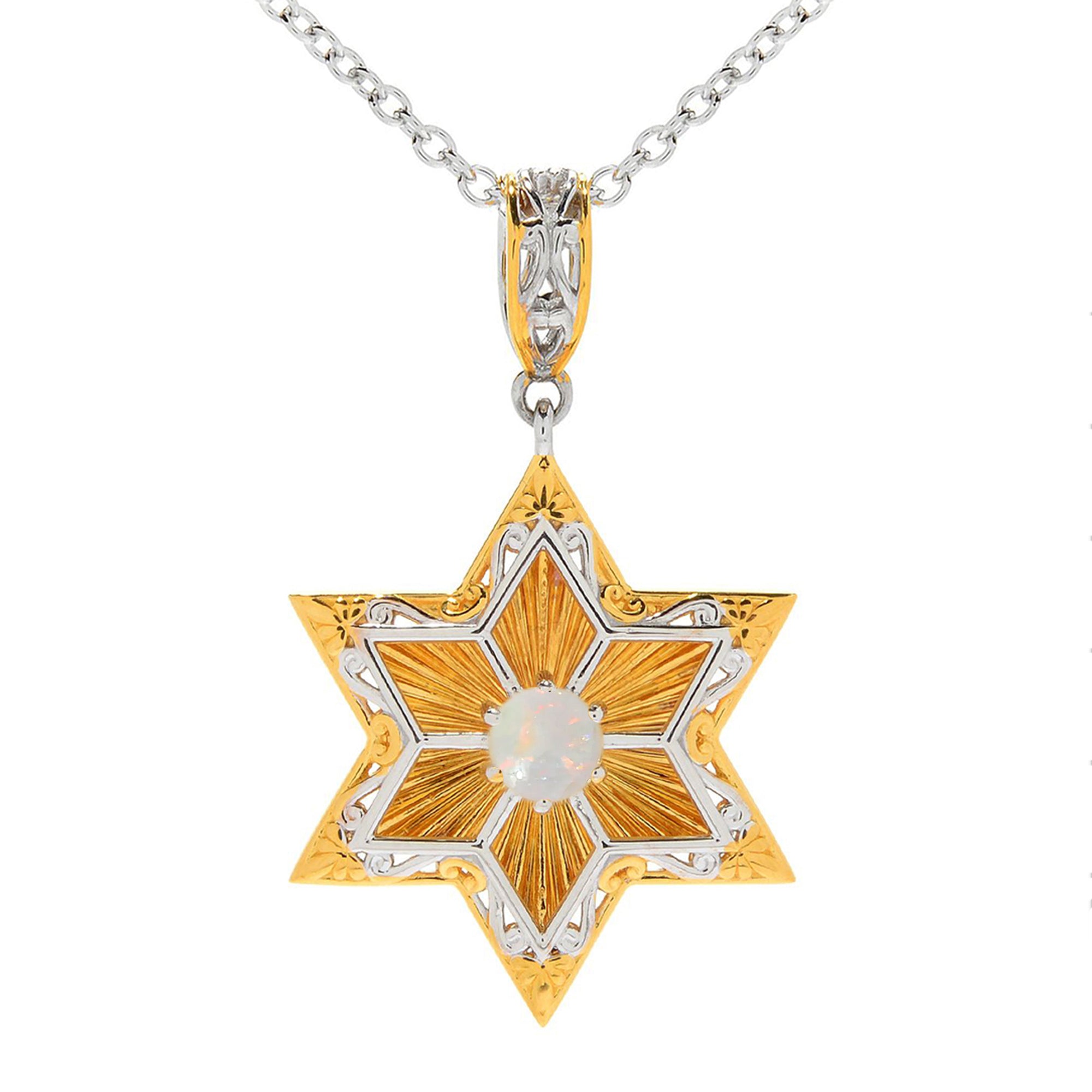 Pendentif Opale Éthiopienne Poire 1.25ctw Gems en Vogue