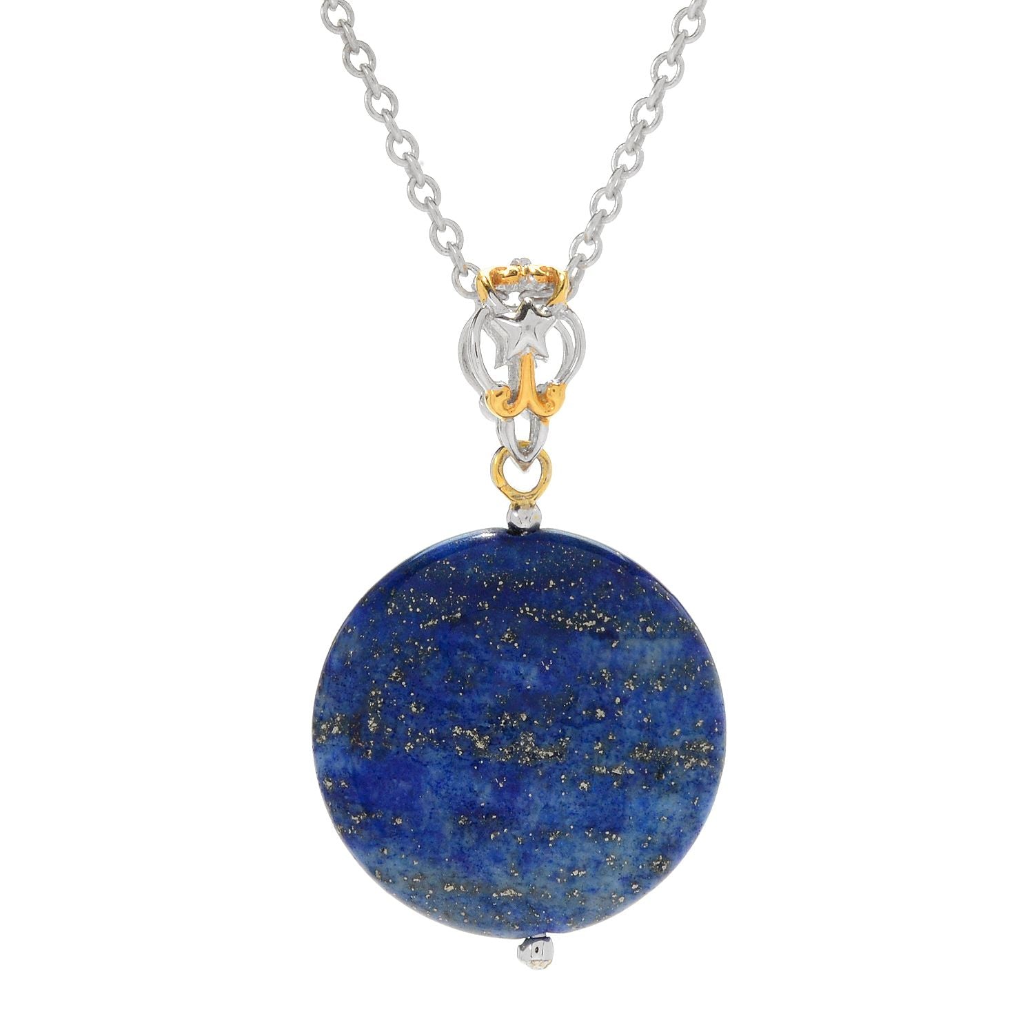 Gems en Vogue 24K Palladium Silver Lapis Disk Pendant