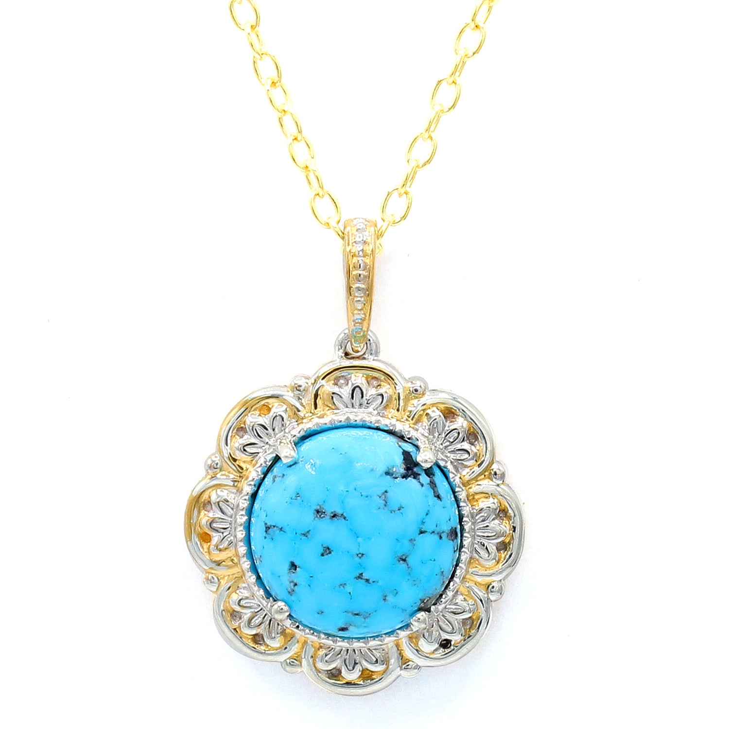 Gems en Vogue Spiderweb Turquoise Pendant