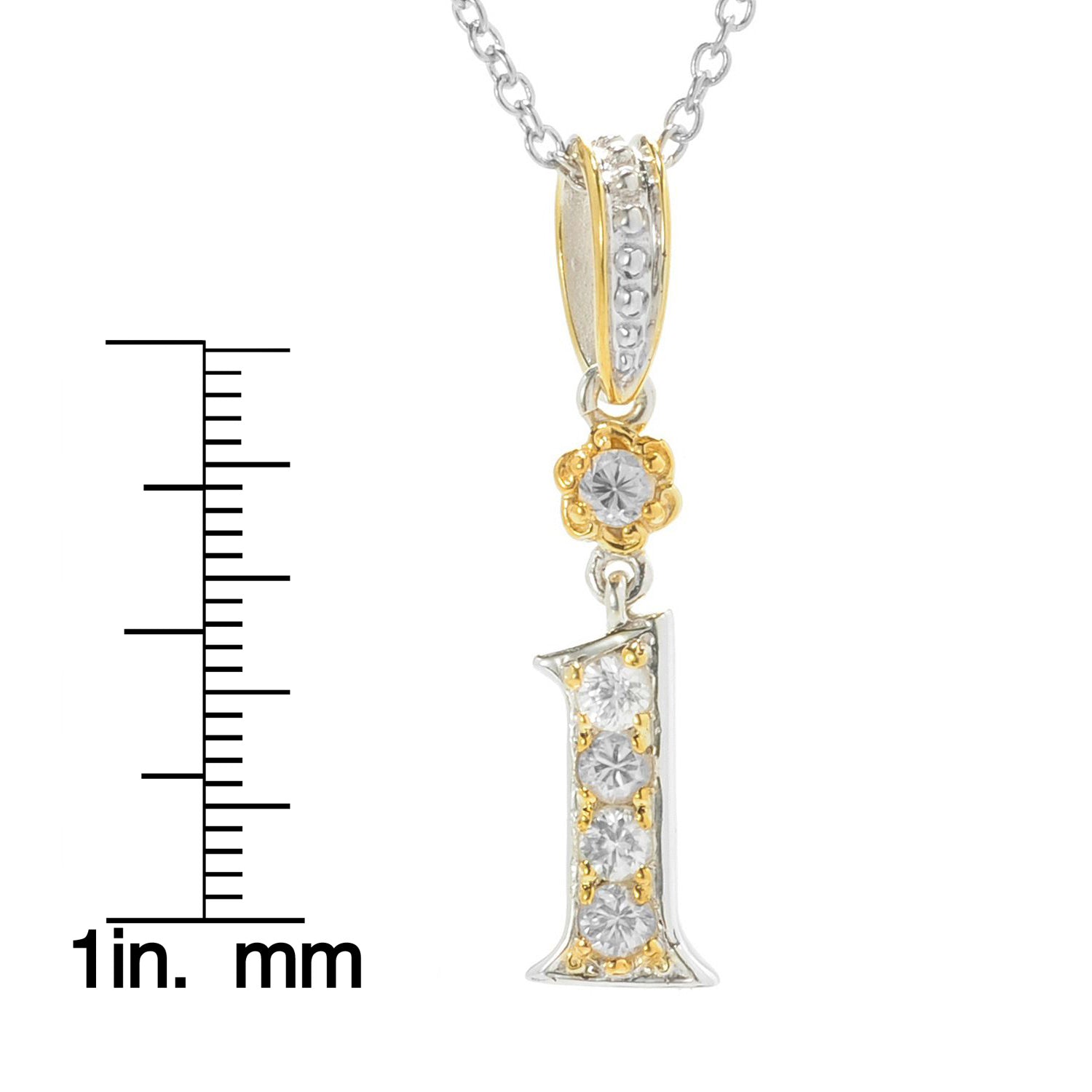 Gems en Vogue White Zircon 5-Stone Initial Pendant