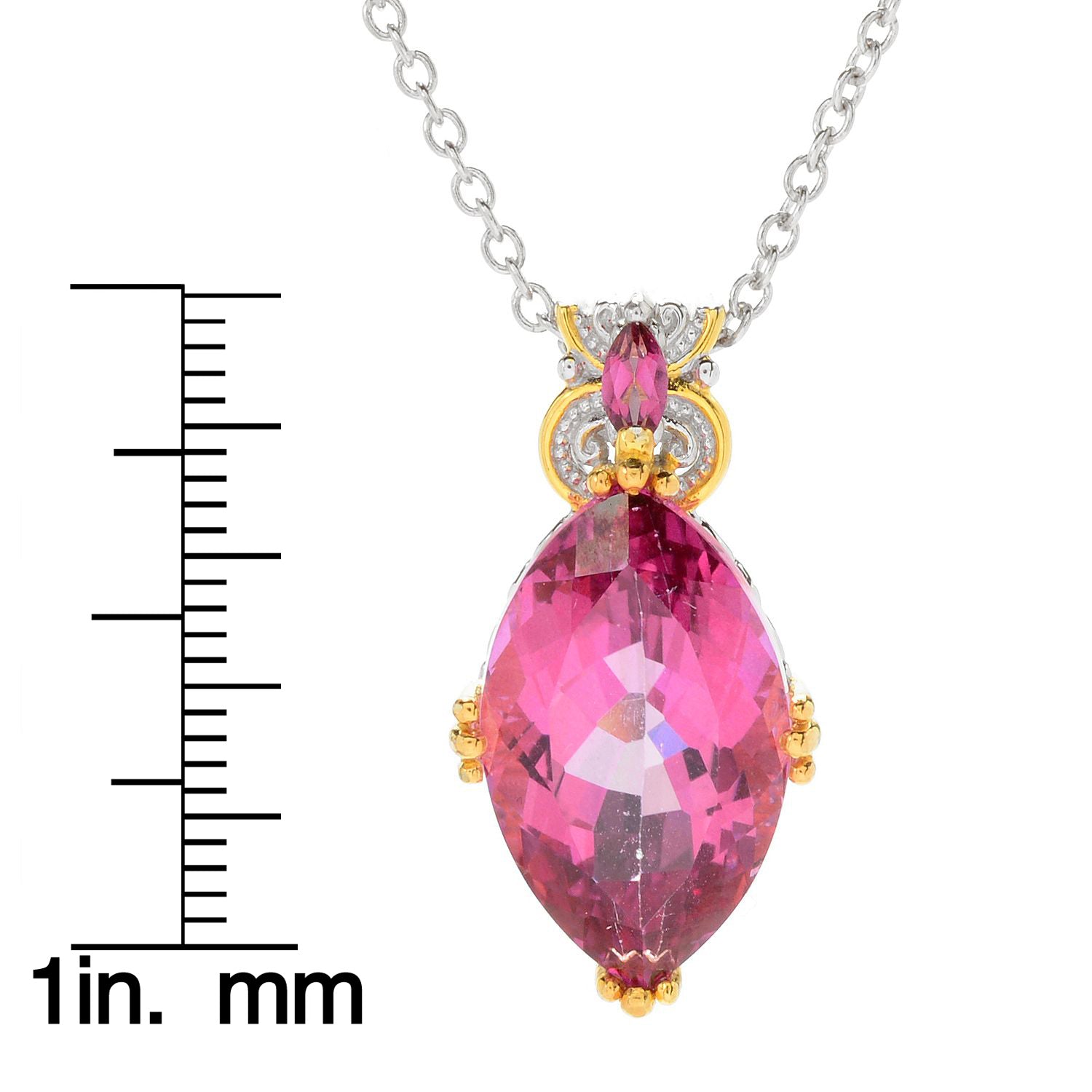 Gems en Vogue 15.30ctw Choice of Shape Martha Rocha Color Pink Topaz Pendant