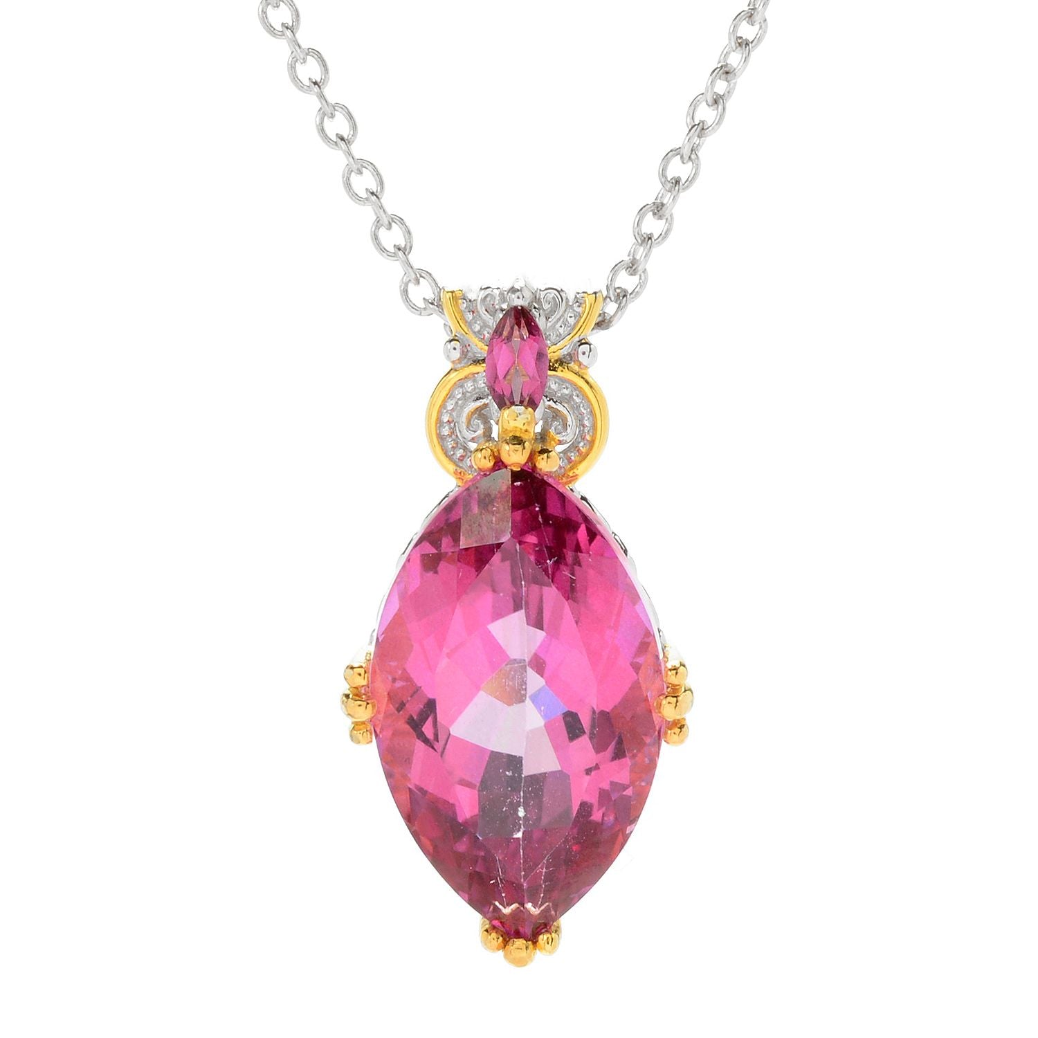 Gems en Vogue 15.30ctw Choice of Shape Martha Rocha Color Pink Topaz Pendant