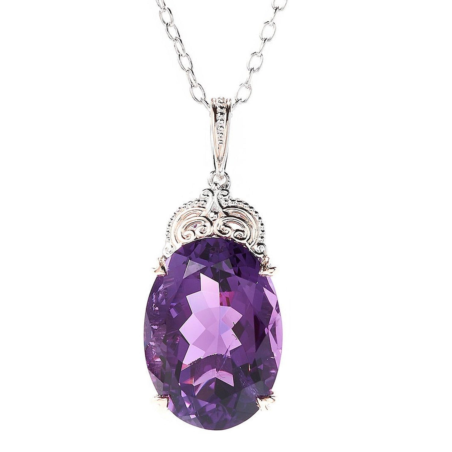 Gems en Vogue 11.15ctw African Amethyst Pendant