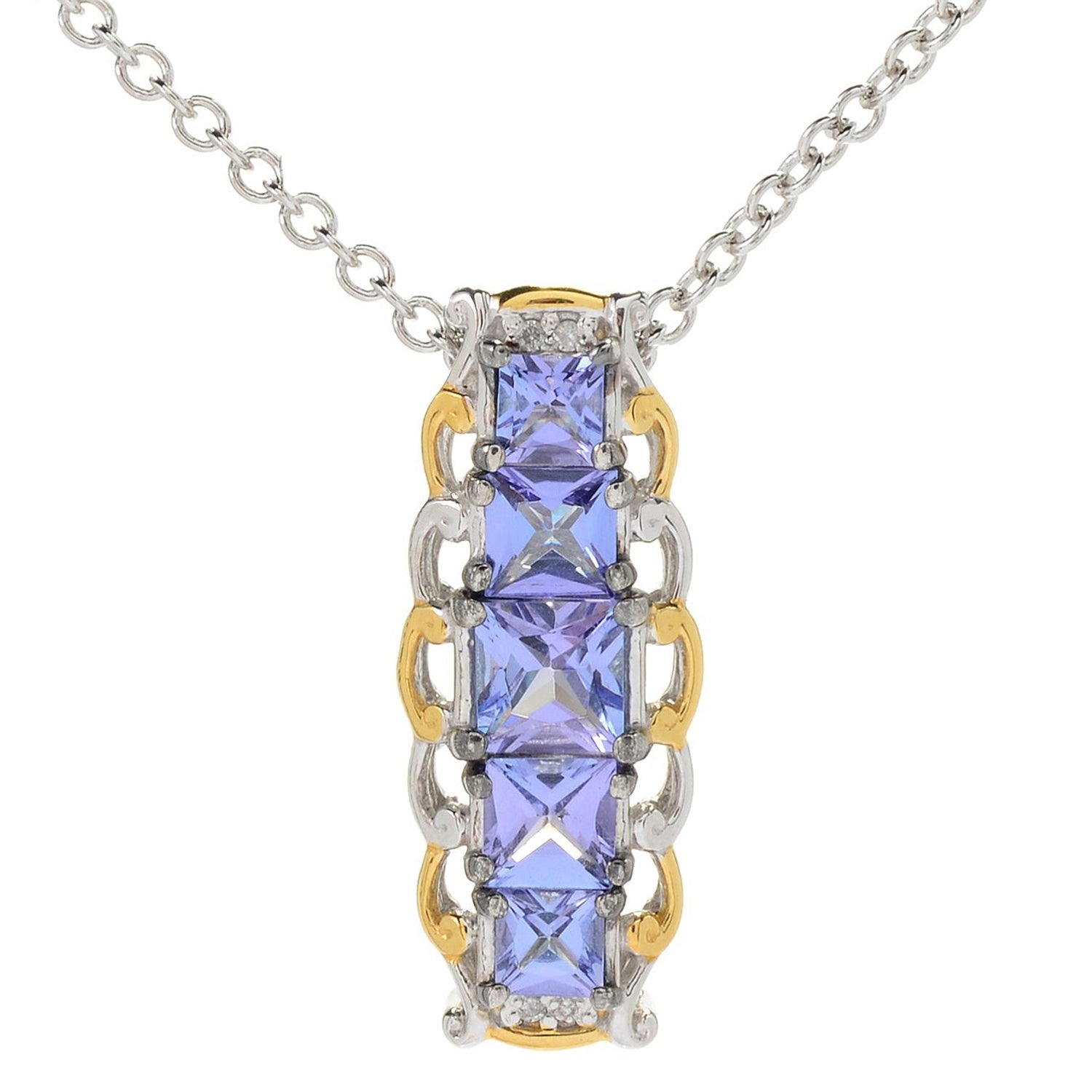 Gems en Vogue 1.42ctw Tanzanite & Diamond Pendant