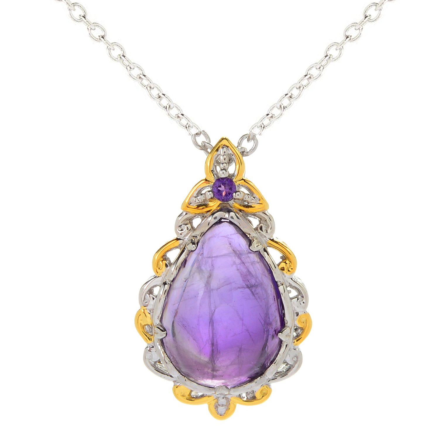 Gems en Vogue Pear Shaped African Amethyst Pendant