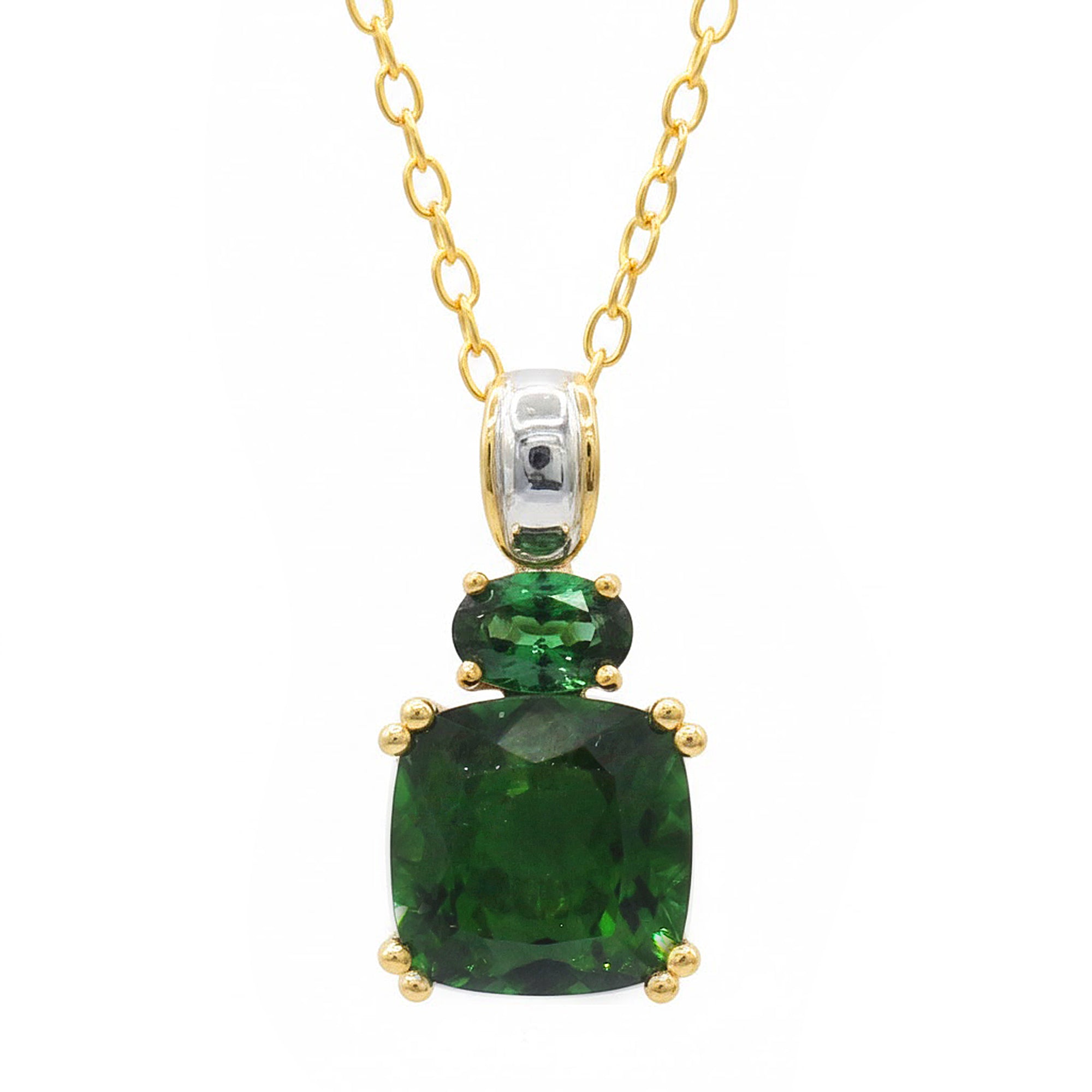 Couture Gems 4.82ctw Bahia Green Tourmaline Pendant