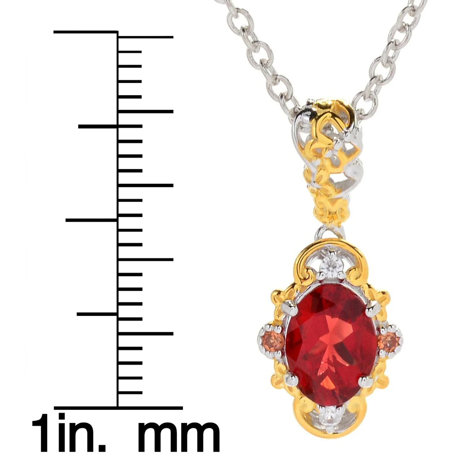 Gems en Vogue 1.03ctw Oval Andesine & Gemstone Pendant