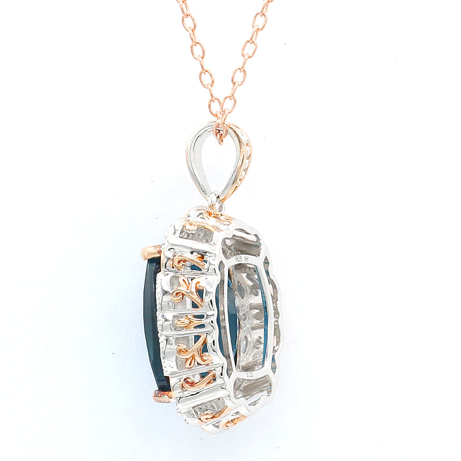 Limited Edition Gems en Vogue One-of-a-Kind 19.43ctw London Blue Topaz & White Zircon Pendant