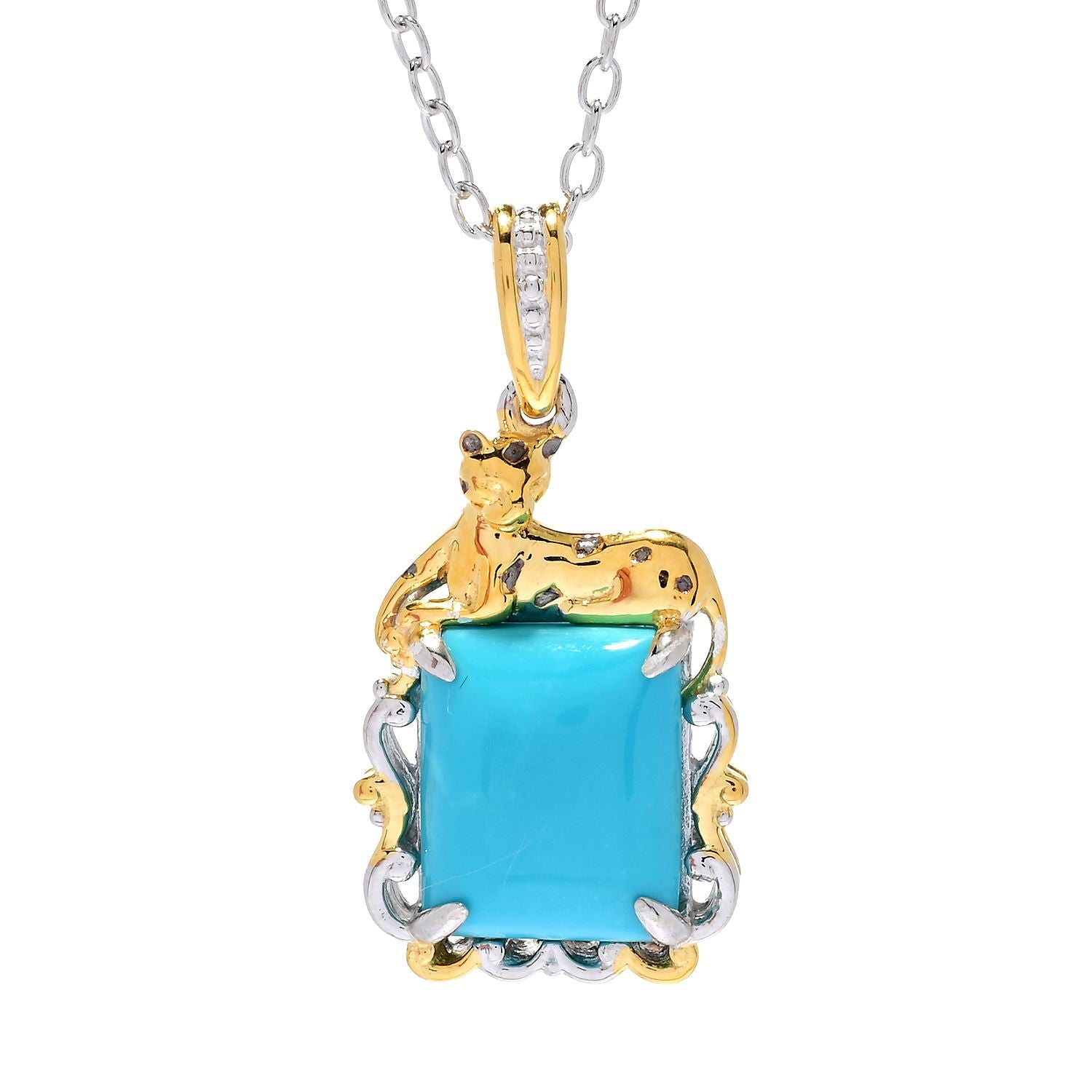 Gems en Vogue Sleeping Beauty Turquoise Panther Pendant