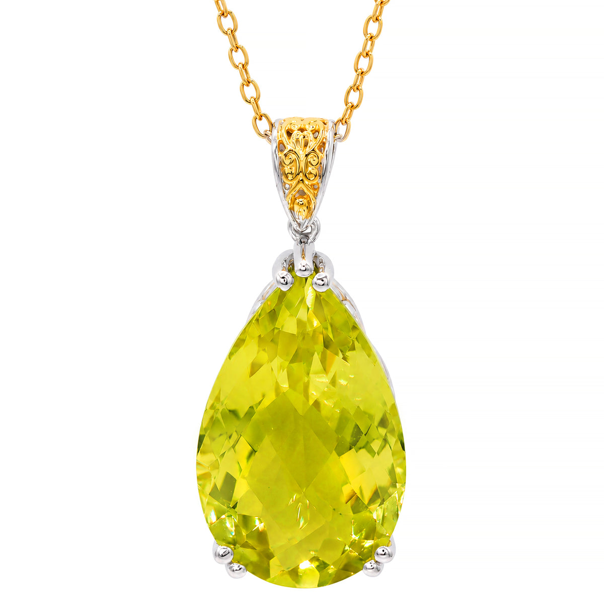 Gems en Vogue 24K Palladium Silver 16.06ctw Ouro Verde Pendant