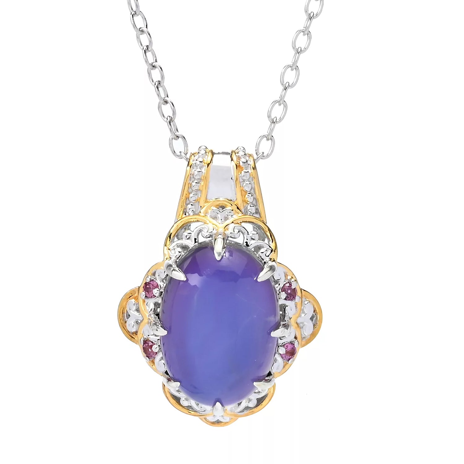 Gems en Vogue Purple Moonstone & Rhodolite Garnet Pendant