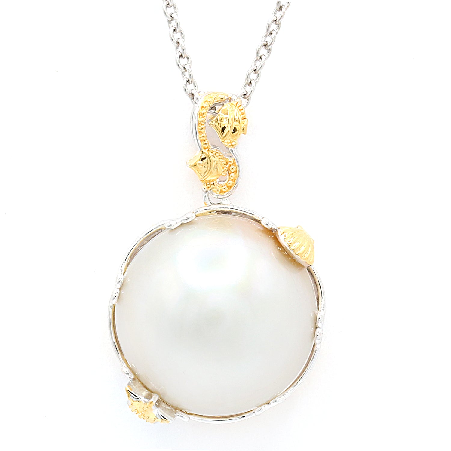 Gems en Vogue White Mabe Pearl Sealife Pendant