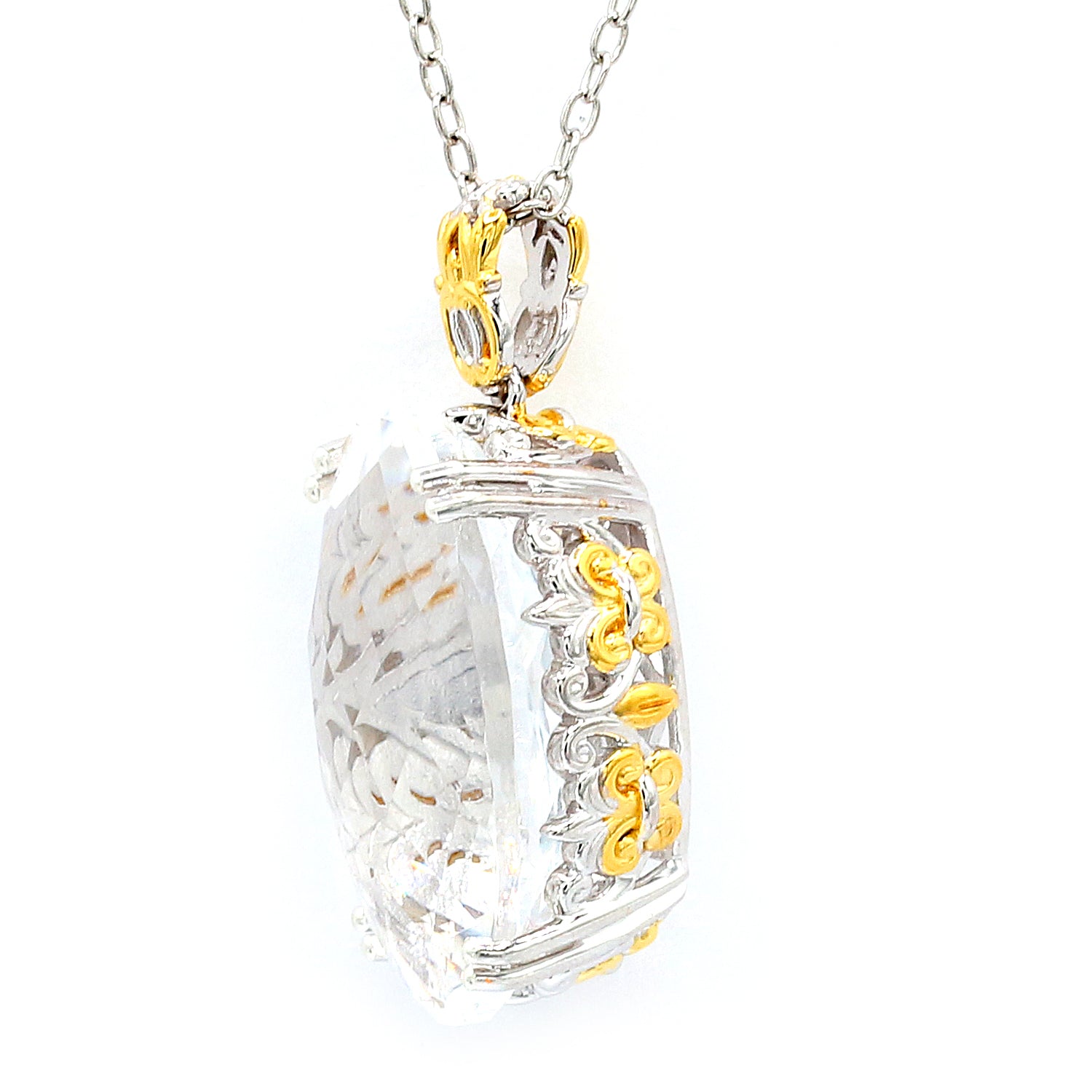 Gems en Vogue 18.90ctw Oval Clear Quartz Pendant