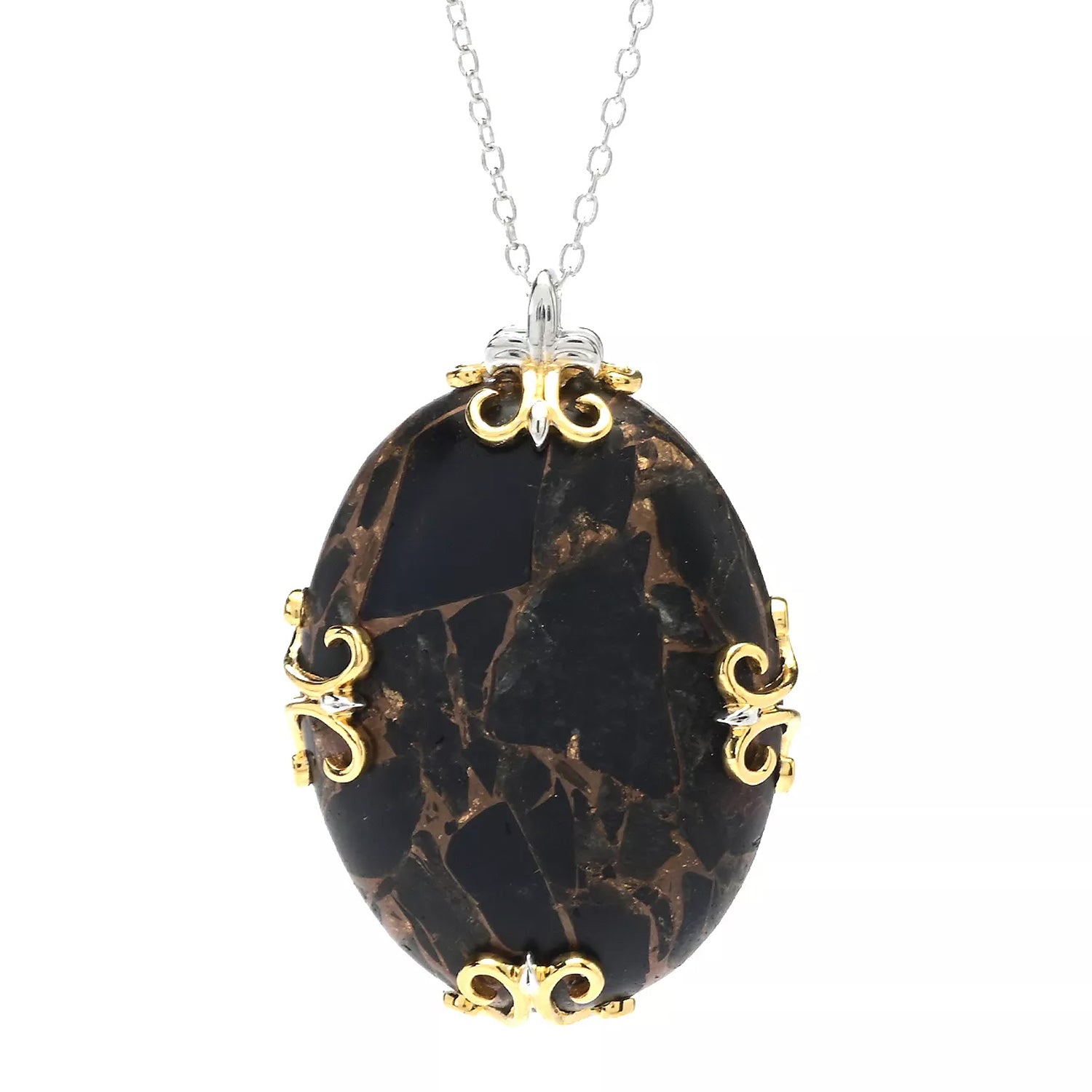 Gems en Vogue Black Onyx with Bronze Pendant
