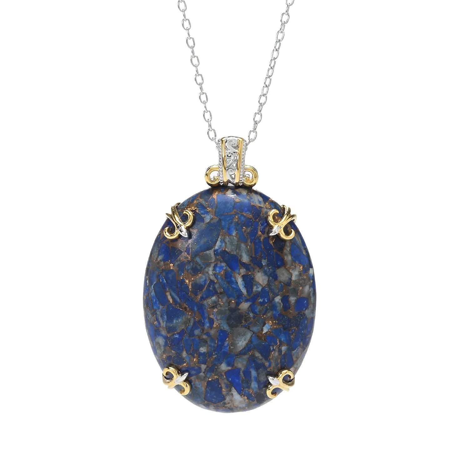 Gems en Vogue Lapis with Bronze Pendant