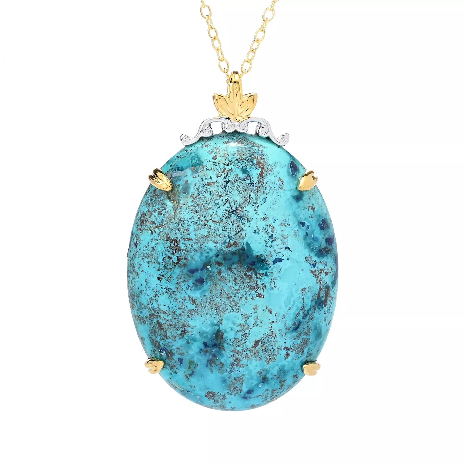 Gems en Vogue Oval Chrysocolla Pendant