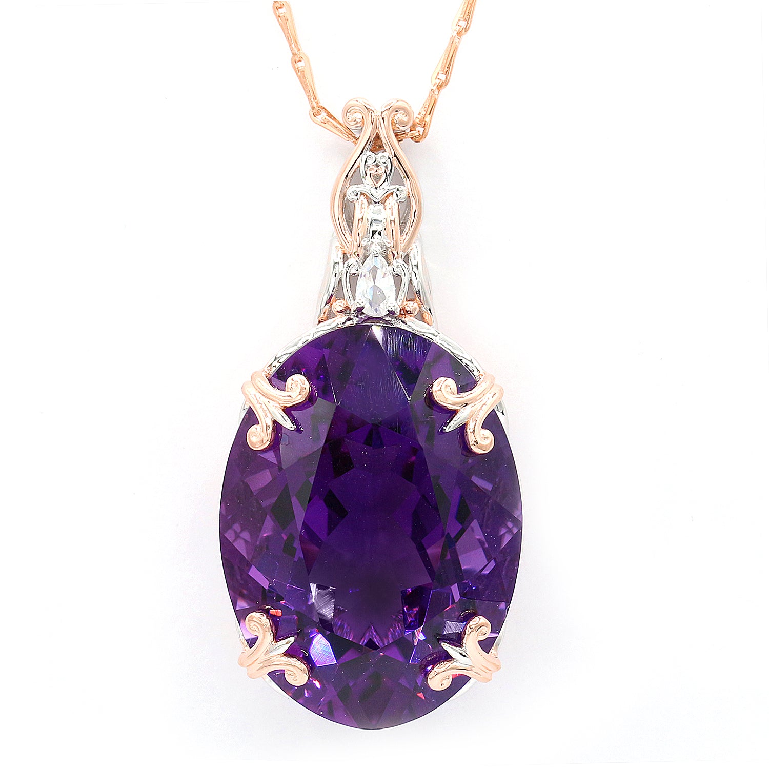 Limited Edition Gems en Vogue One-of-a-kind 62.17ctw Namibian Amethyst & White Zircon Honker Pendant