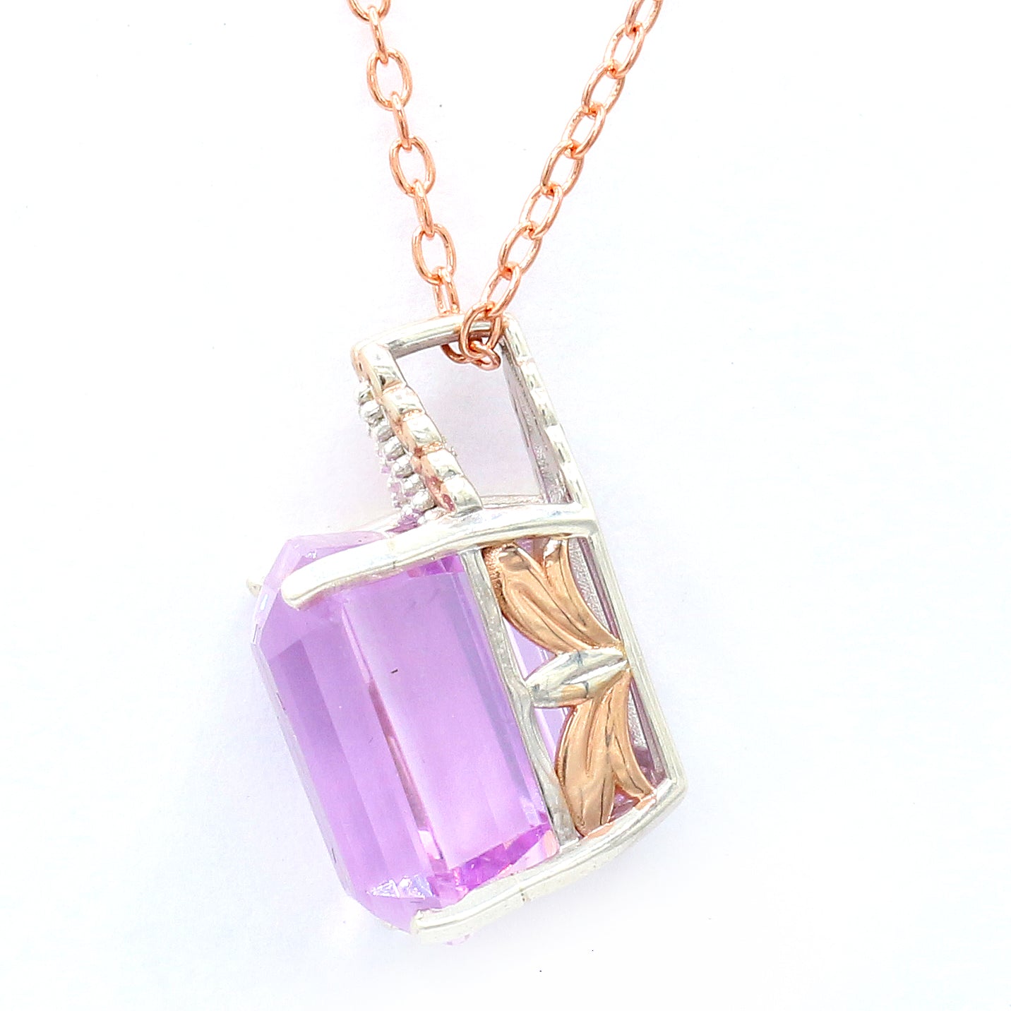 Limited Edition Gems en Vogue Luxe, One-of-a-Kind 12.98ctw Kunzite & Diamond Pendant