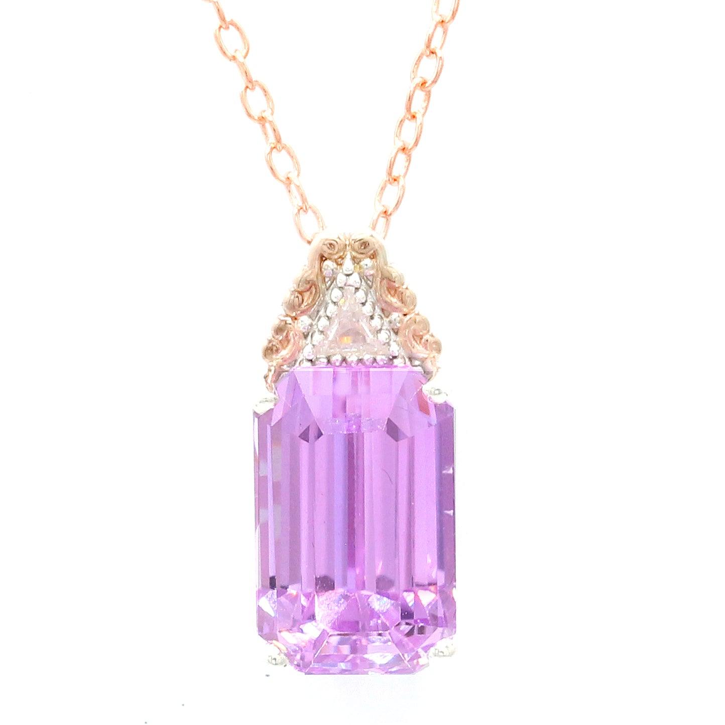 Limited Edition Gems en Vogue Luxe, One-of-a-Kind 12.98ctw Kunzite & Diamond Pendant