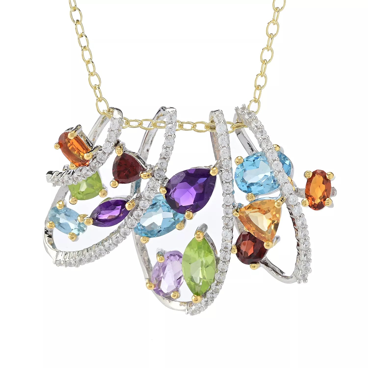 Gems en Vogue 7.16ctw Multi Gemstones "Confetti" Pendant