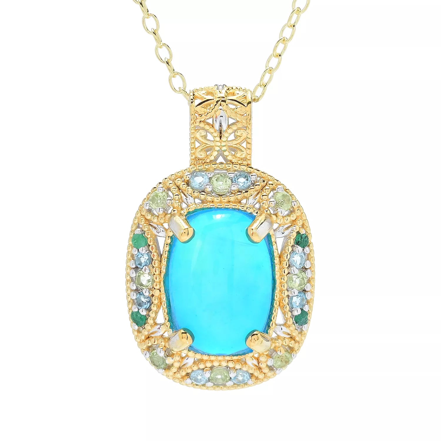 Gems en Vogue Paraiba Opal & Multi Gemstones Pendant