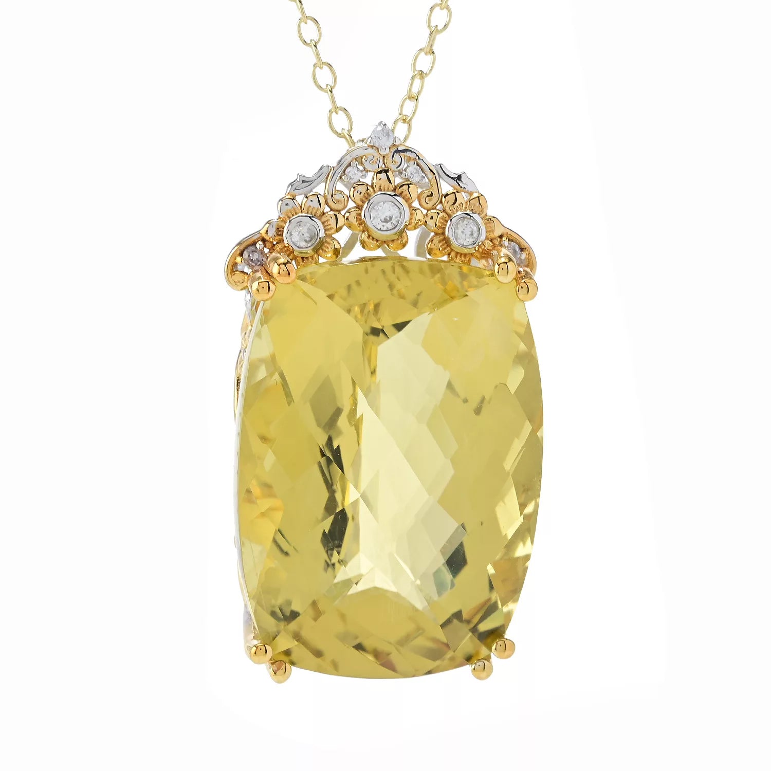 Gems en Vogue 50.22ctw Ouro Verde & White Zircon Honker Pendant