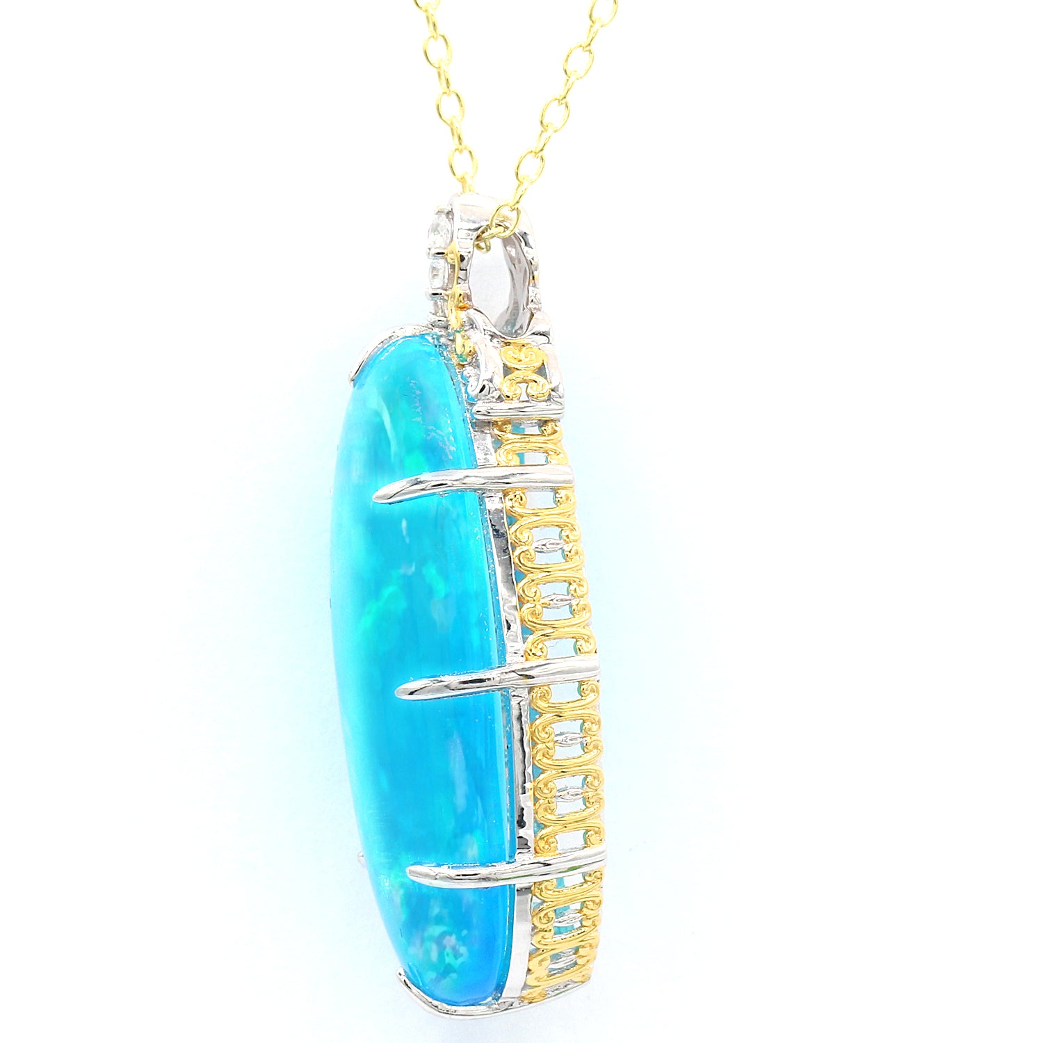 Limited Edition Gems en Vogue Luxe, One-of-a-Kind 25.44ctw Paraiba Opal & White Zircon Pendant