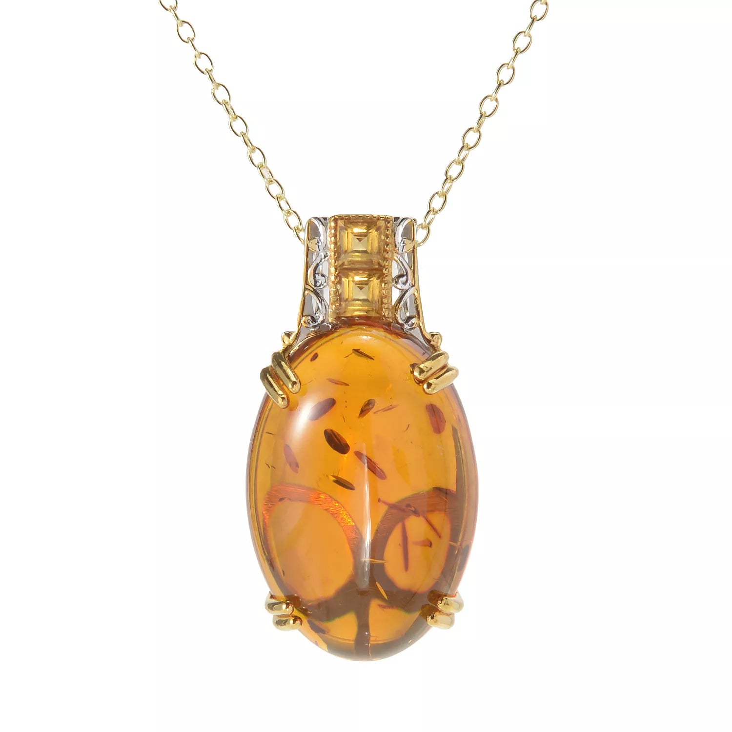 Gems en Vogue Amber & Citrine Pendant